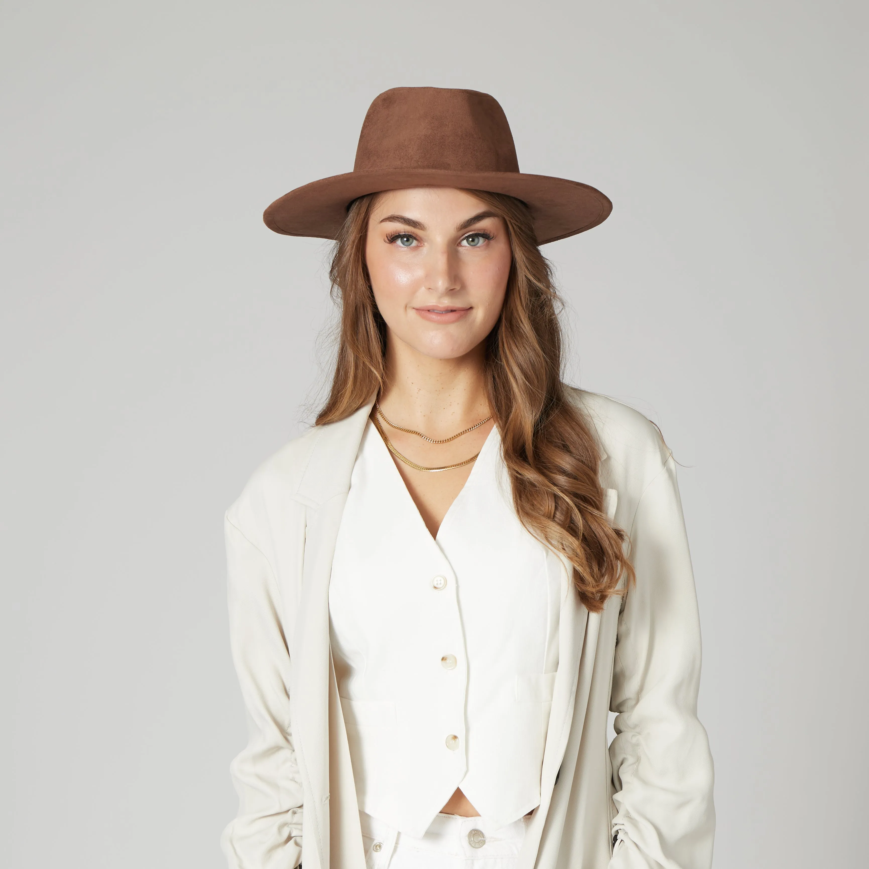 San Diego Hat Company Womens Fedoras Cut & Sew Faux Suede Floppy Fedora Wrapped Back Knot Trim