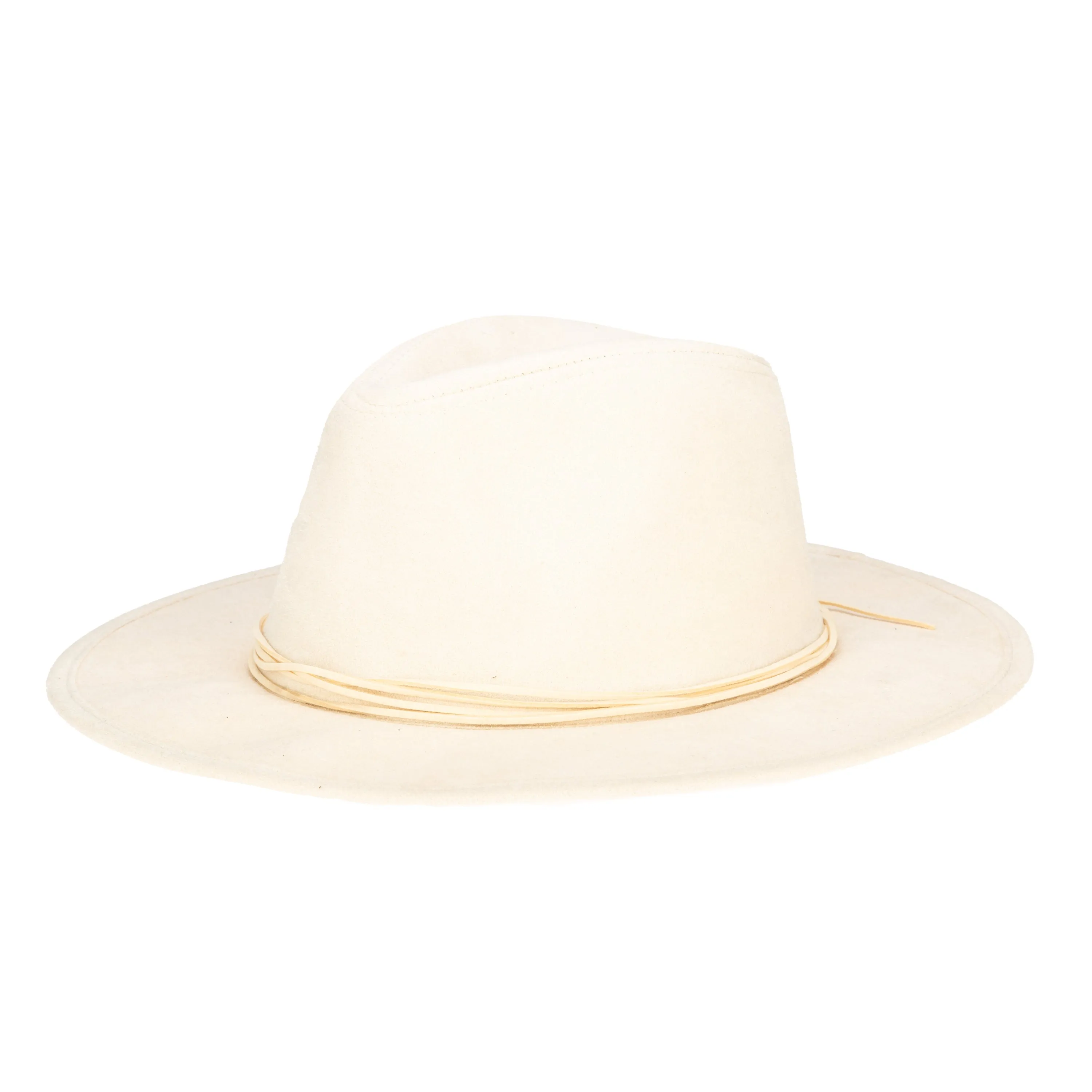 San Diego Hat Company Womens Fedoras Cut & Sew Faux Suede Floppy Fedora Wrapped Back Knot Trim