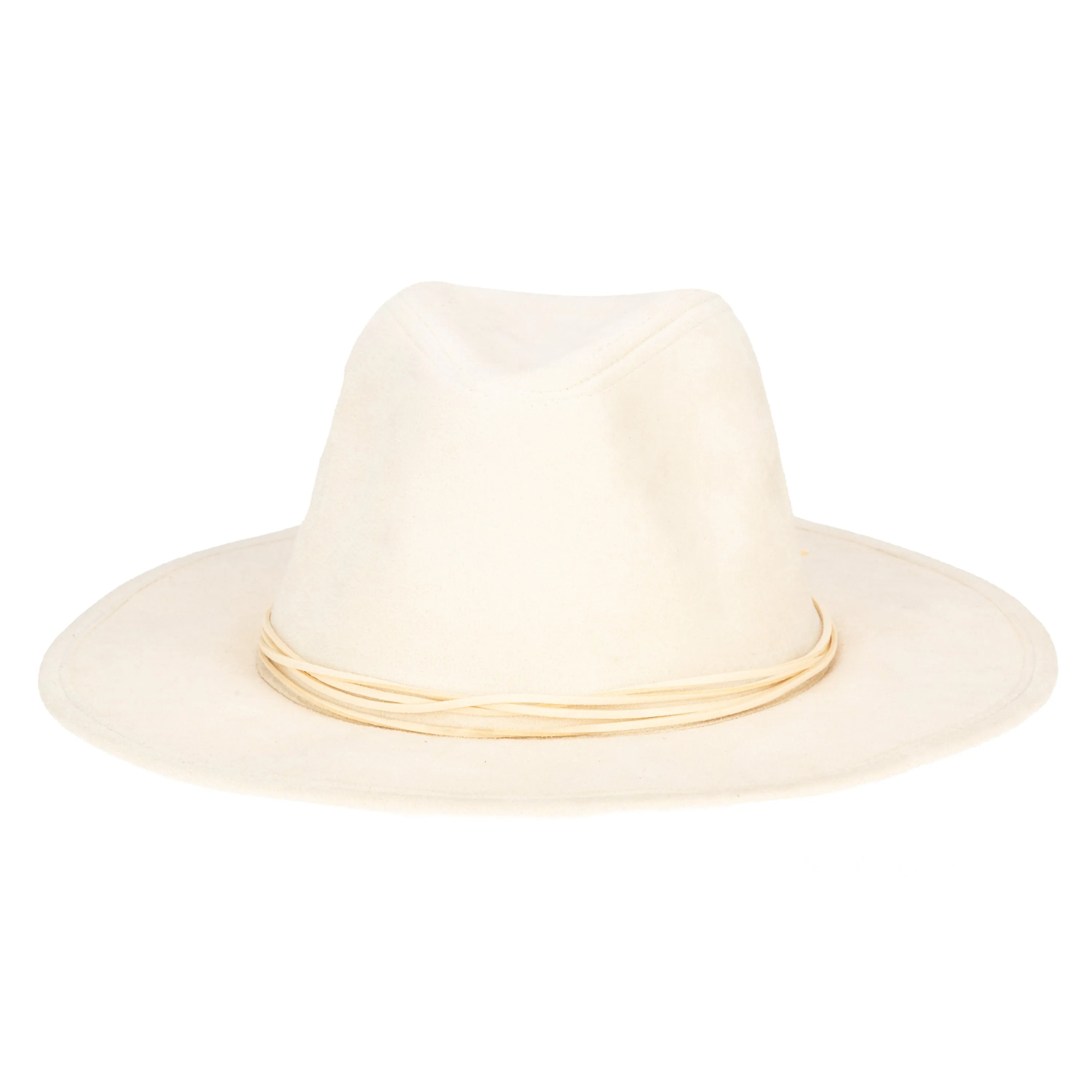 San Diego Hat Company Womens Fedoras Cut & Sew Faux Suede Floppy Fedora Wrapped Back Knot Trim