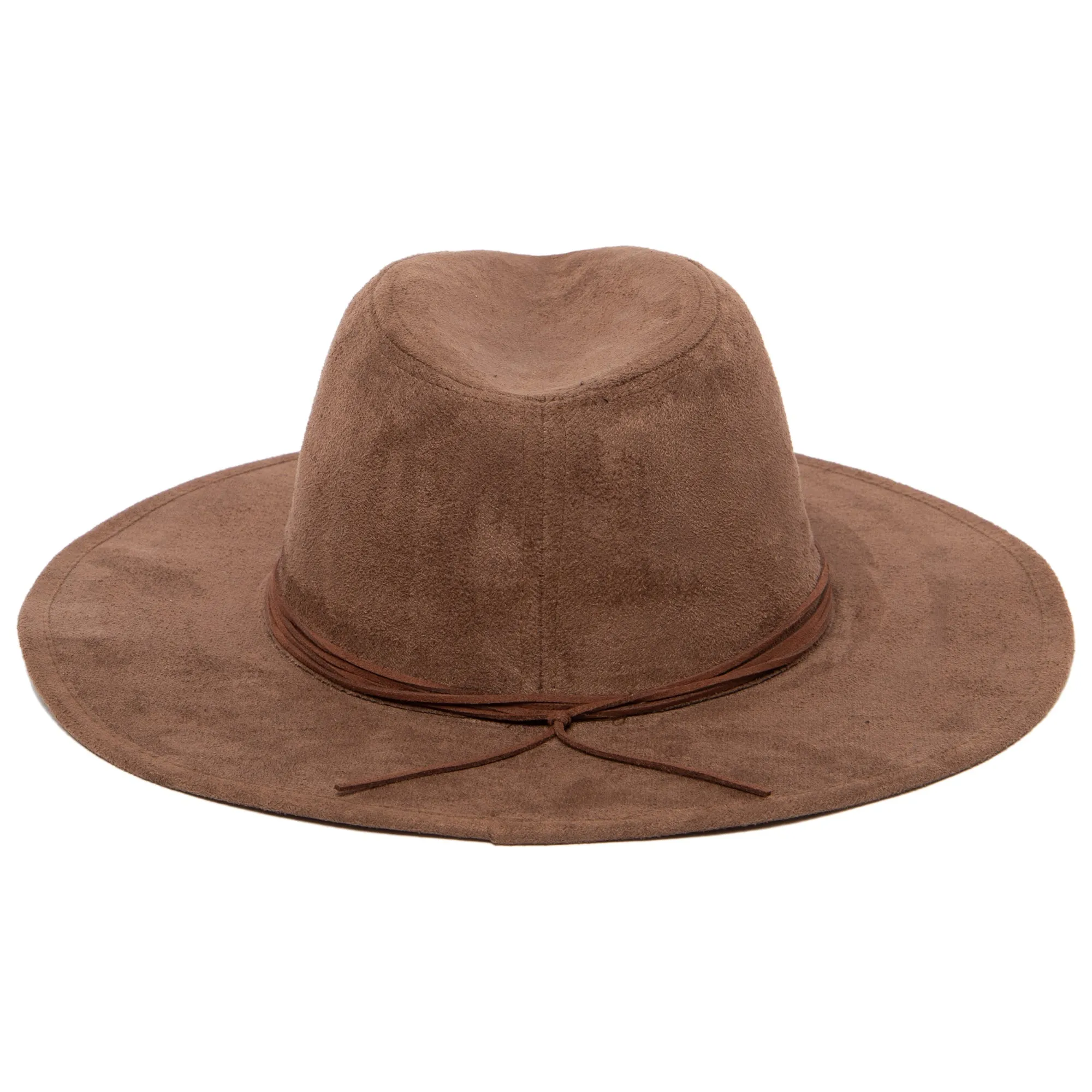 San Diego Hat Company Womens Fedoras Cut & Sew Faux Suede Floppy Fedora Wrapped Back Knot Trim