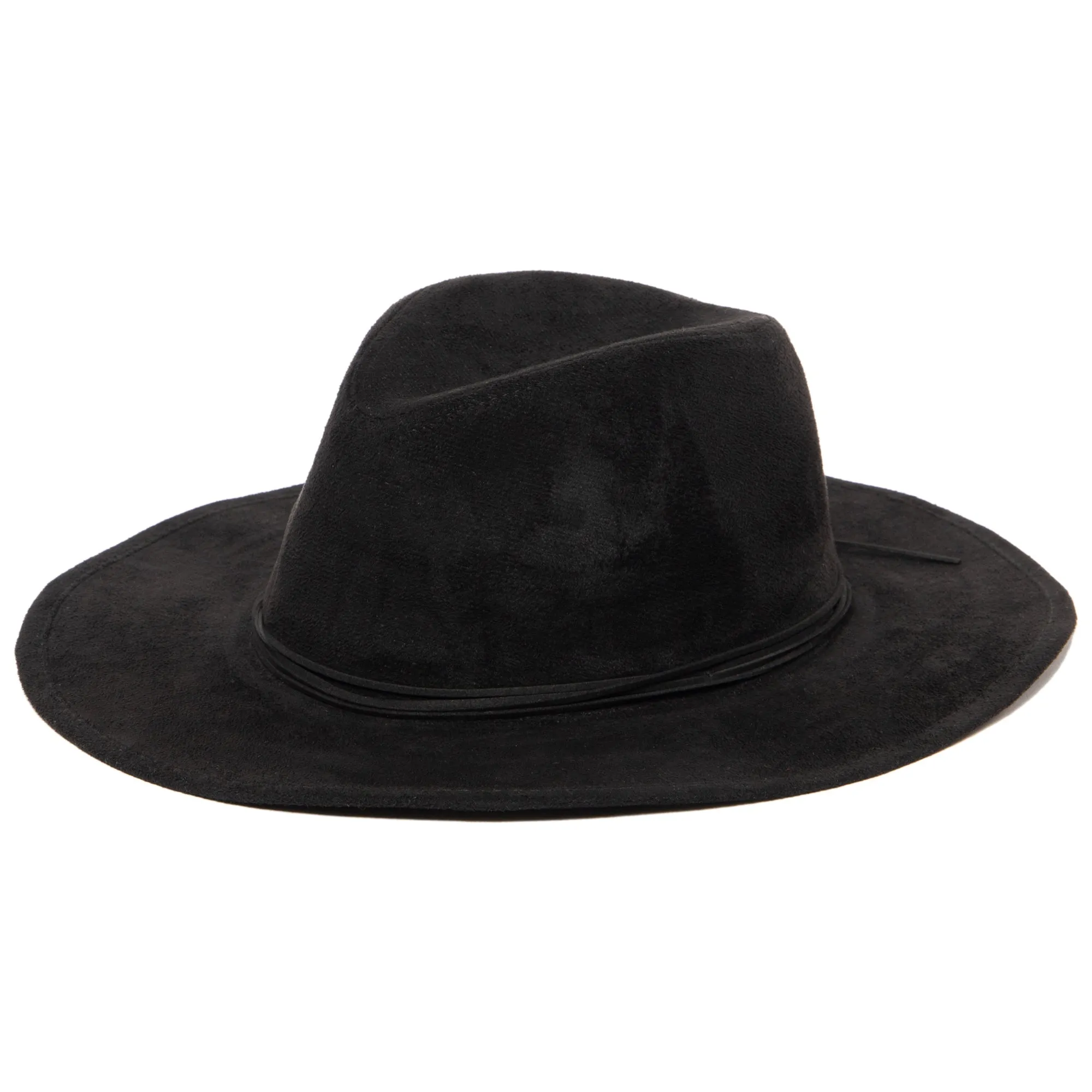 San Diego Hat Company Womens Fedoras Cut & Sew Faux Suede Floppy Fedora Wrapped Back Knot Trim