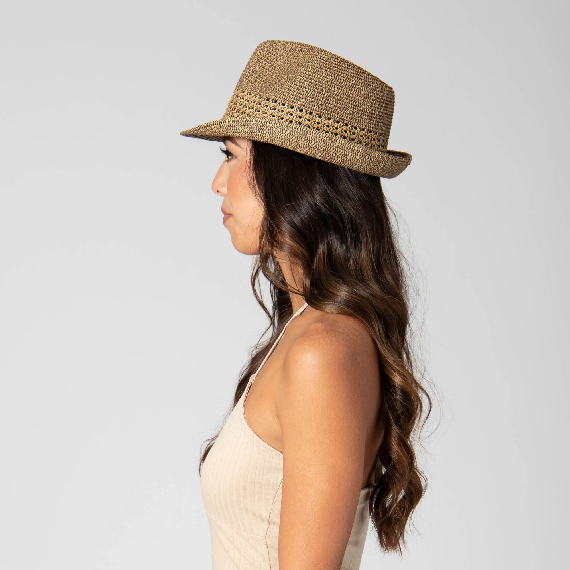 San Diego Hat Company Womens Fedoras Everyday Fedora - Women's Fedora W/ Open Weave Inset