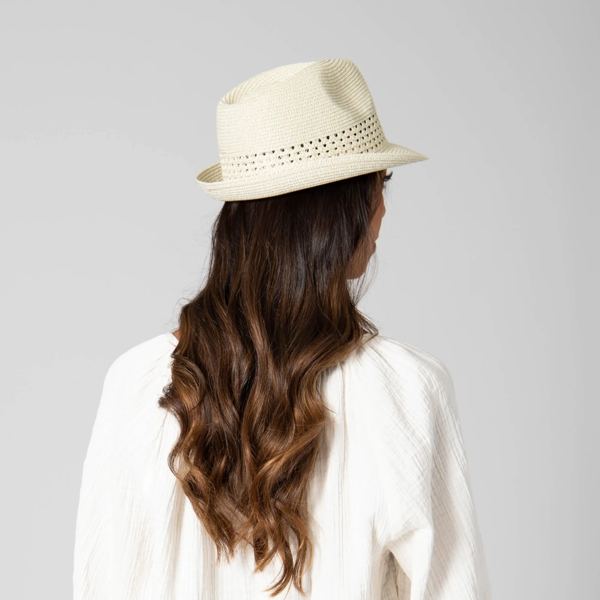 San Diego Hat Company Womens Fedoras Everyday Fedora - Women's Fedora W/ Open Weave Inset