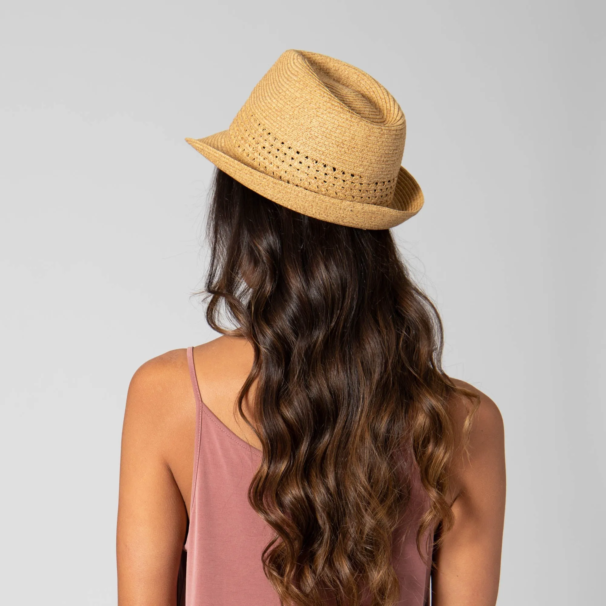 San Diego Hat Company Womens Fedoras Everyday Fedora - Women's Fedora W/ Open Weave Inset