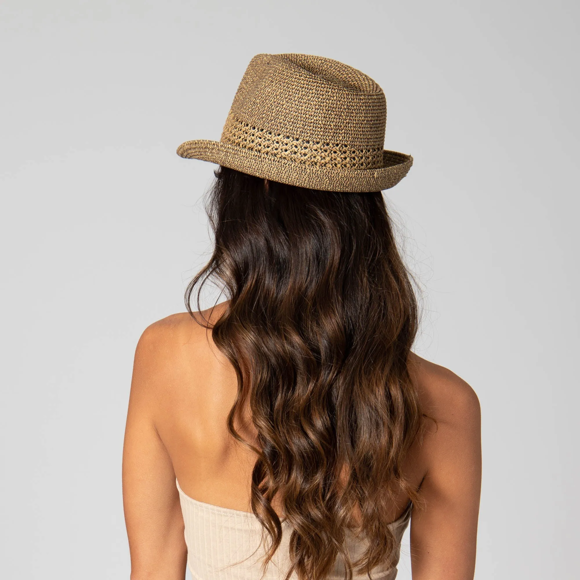San Diego Hat Company Womens Fedoras Everyday Fedora - Women's Fedora W/ Open Weave Inset