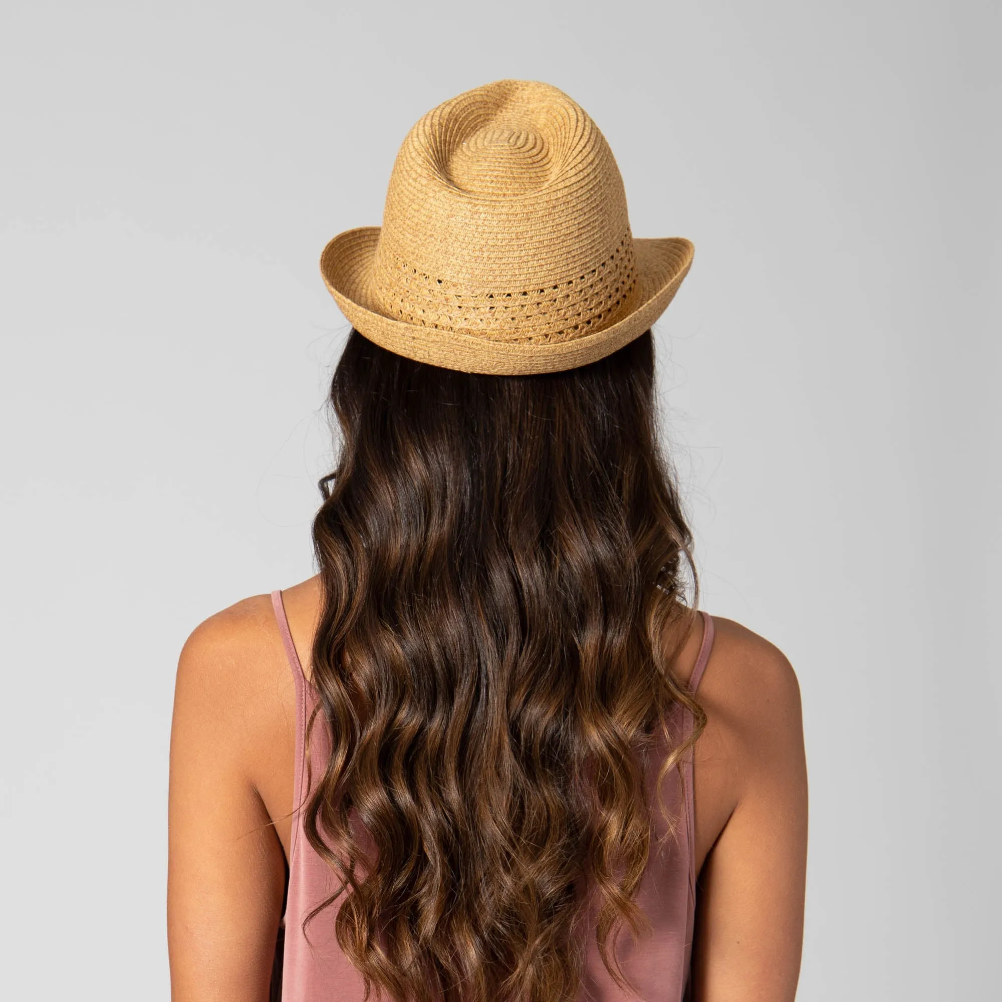 San Diego Hat Company Womens Fedoras Everyday Fedora - Women's Fedora W/ Open Weave Inset