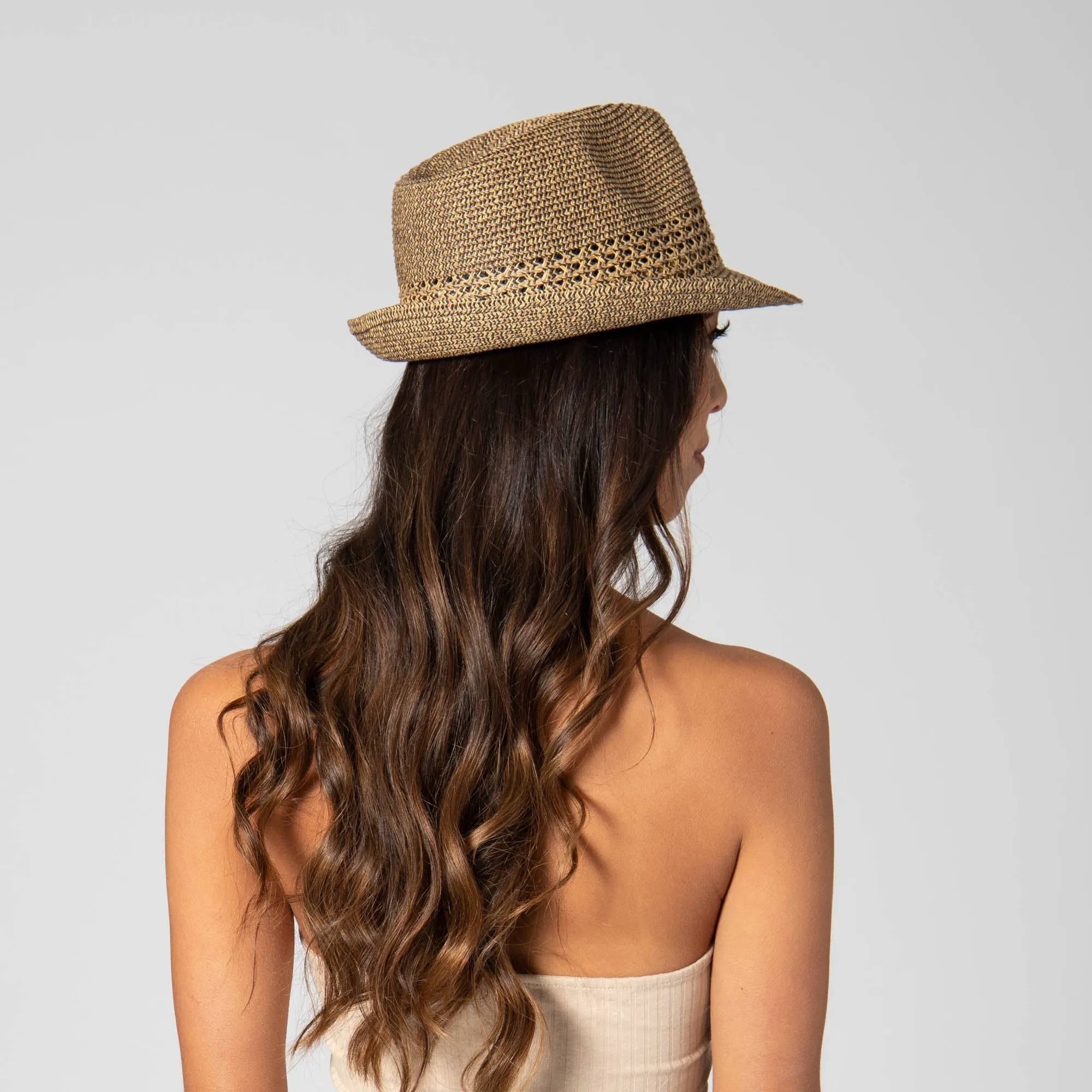 San Diego Hat Company Womens Fedoras Everyday Fedora - Women's Fedora W/ Open Weave Inset