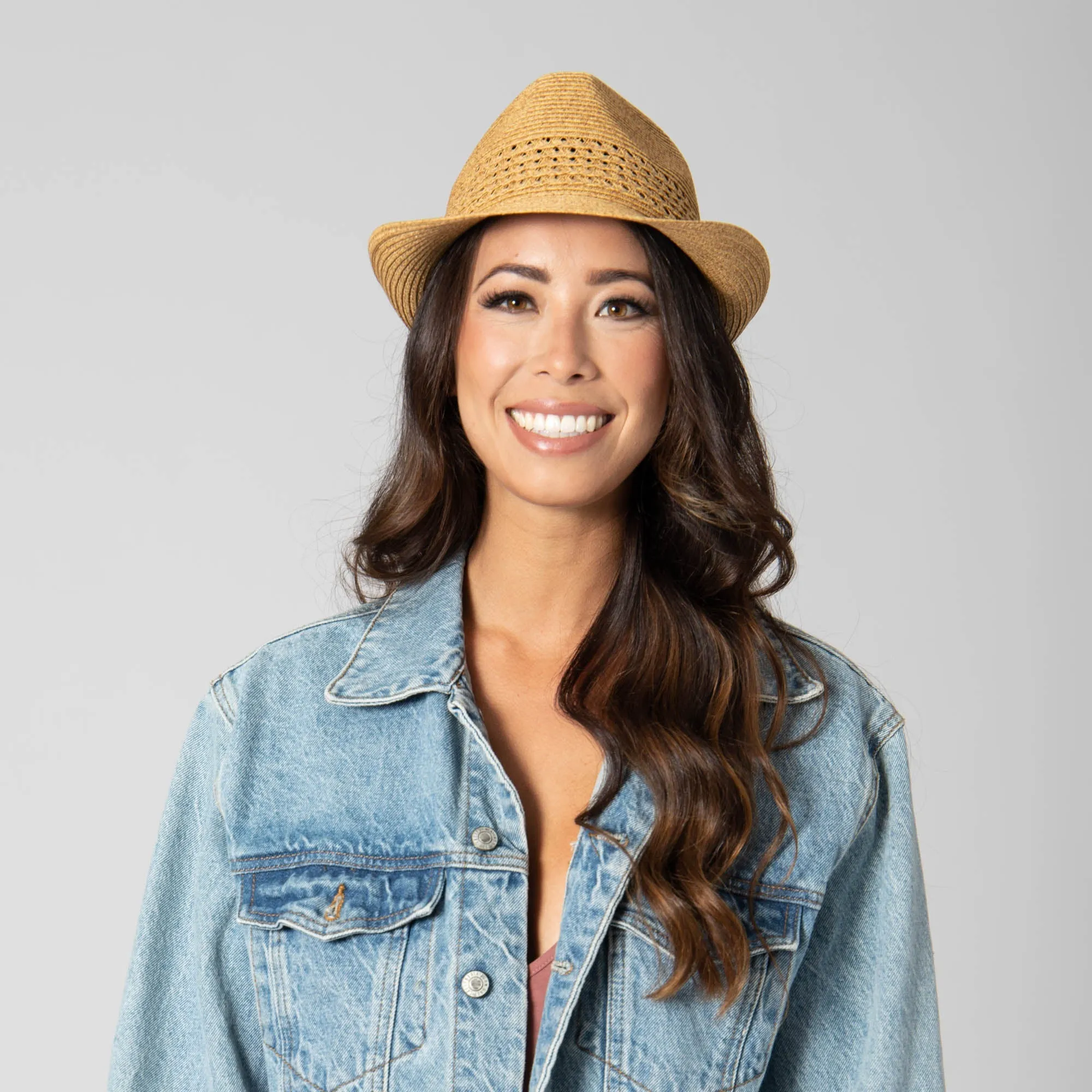 San Diego Hat Company Womens Fedoras Everyday Fedora - Women's Fedora W/ Open Weave Inset