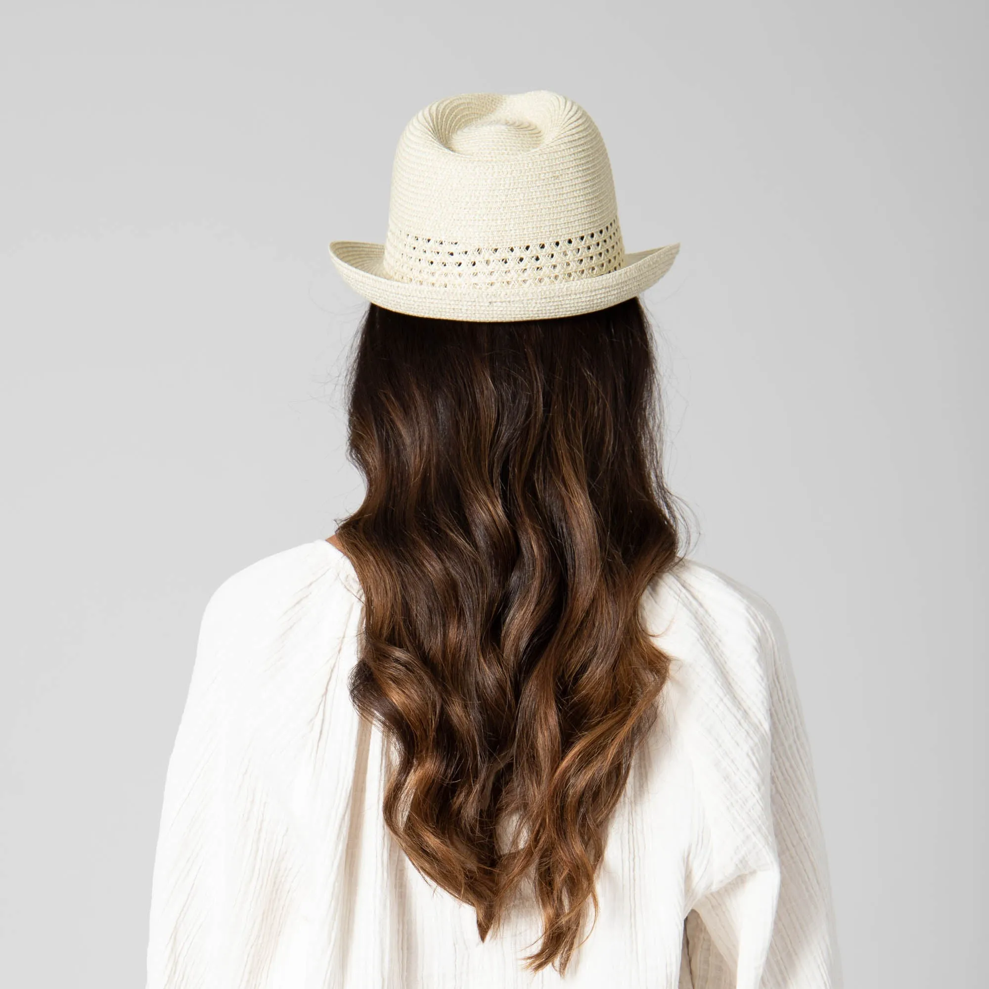 San Diego Hat Company Womens Fedoras Everyday Fedora - Women's Fedora W/ Open Weave Inset