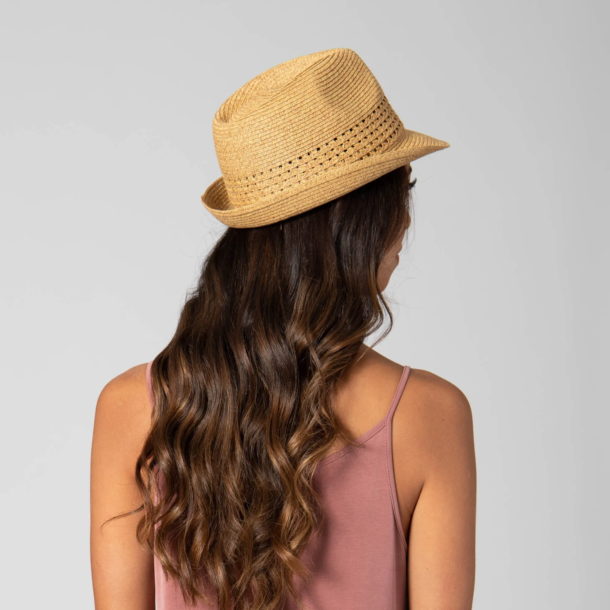 San Diego Hat Company Womens Fedoras Everyday Fedora - Women's Fedora W/ Open Weave Inset