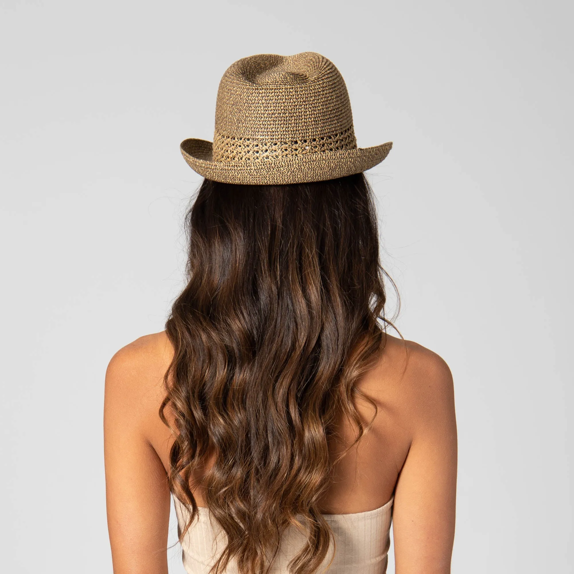 San Diego Hat Company Womens Fedoras Everyday Fedora - Women's Fedora W/ Open Weave Inset