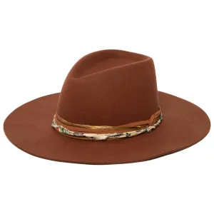 San Diego Hat Company Womens Fedoras Farrah - Stiff Brim Fedora with Patterned Fabric Band