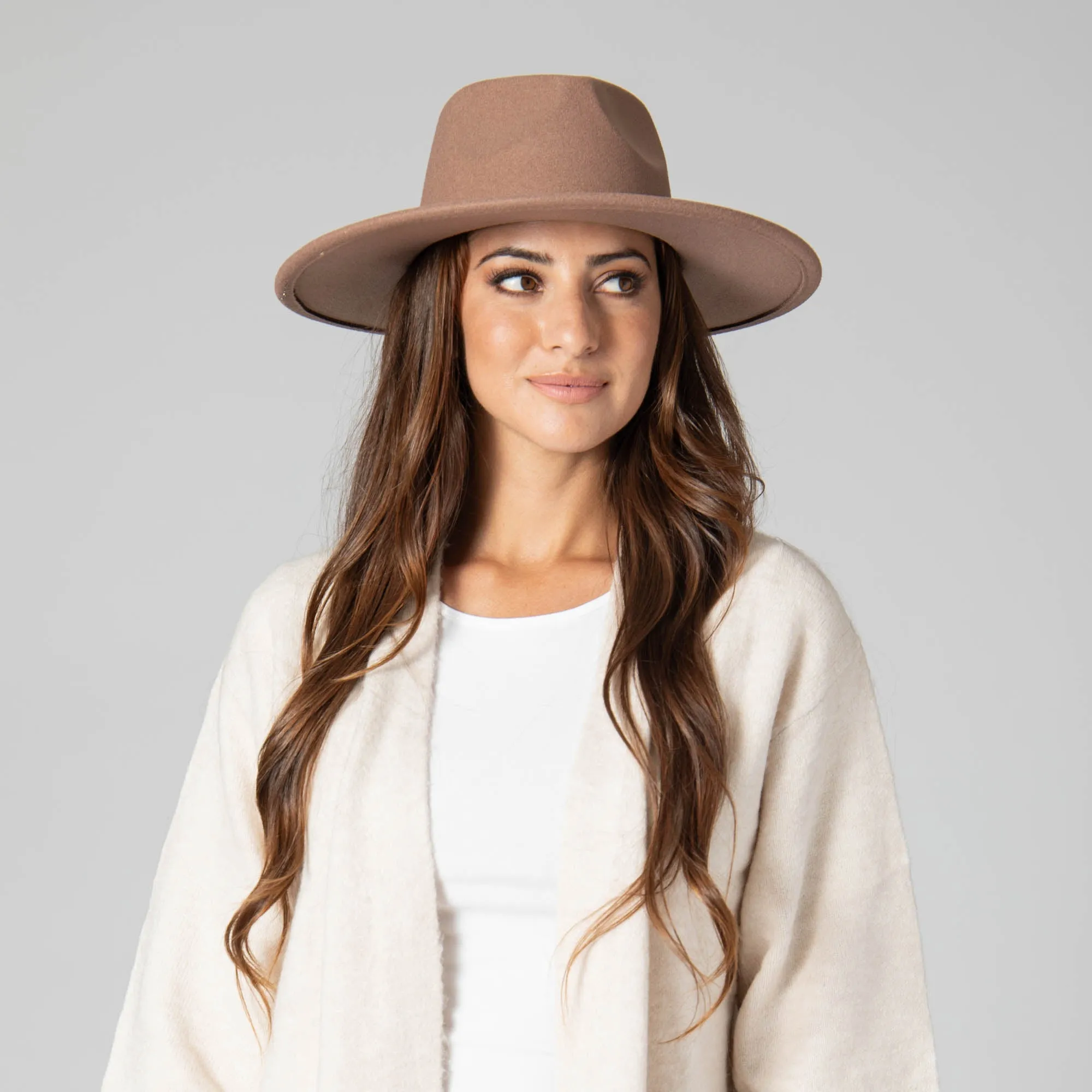 San Diego Hat Company Womens Fedoras Faux Felt Fedora with Half Braided Faux Leather Band
