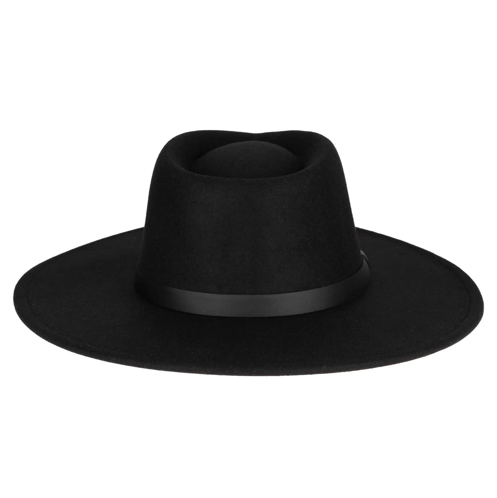 San Diego Hat Company Womens Fedoras Faux Felt Fedora with Half Braided Faux Leather Band