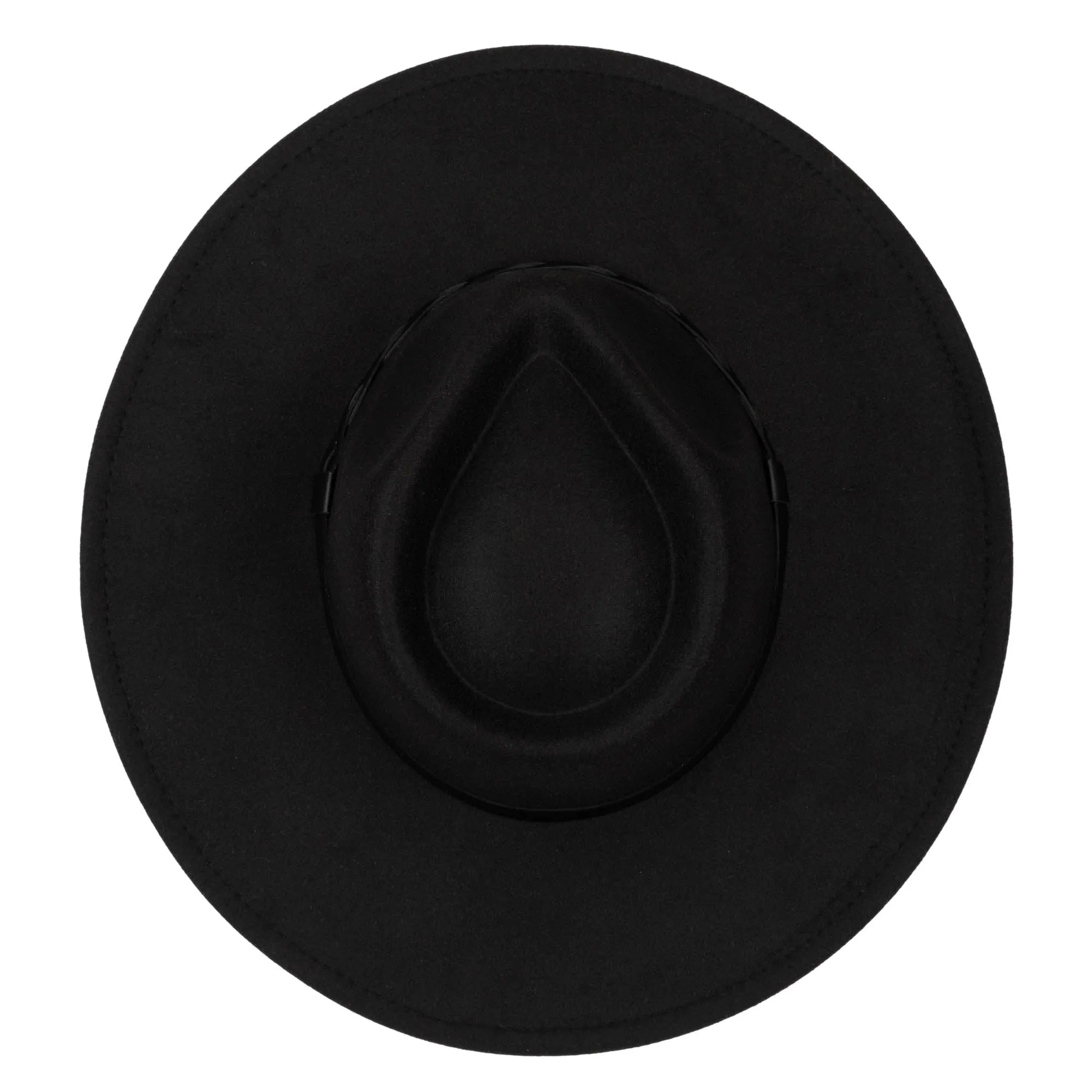 San Diego Hat Company Womens Fedoras Faux Felt Fedora with Half Braided Faux Leather Band