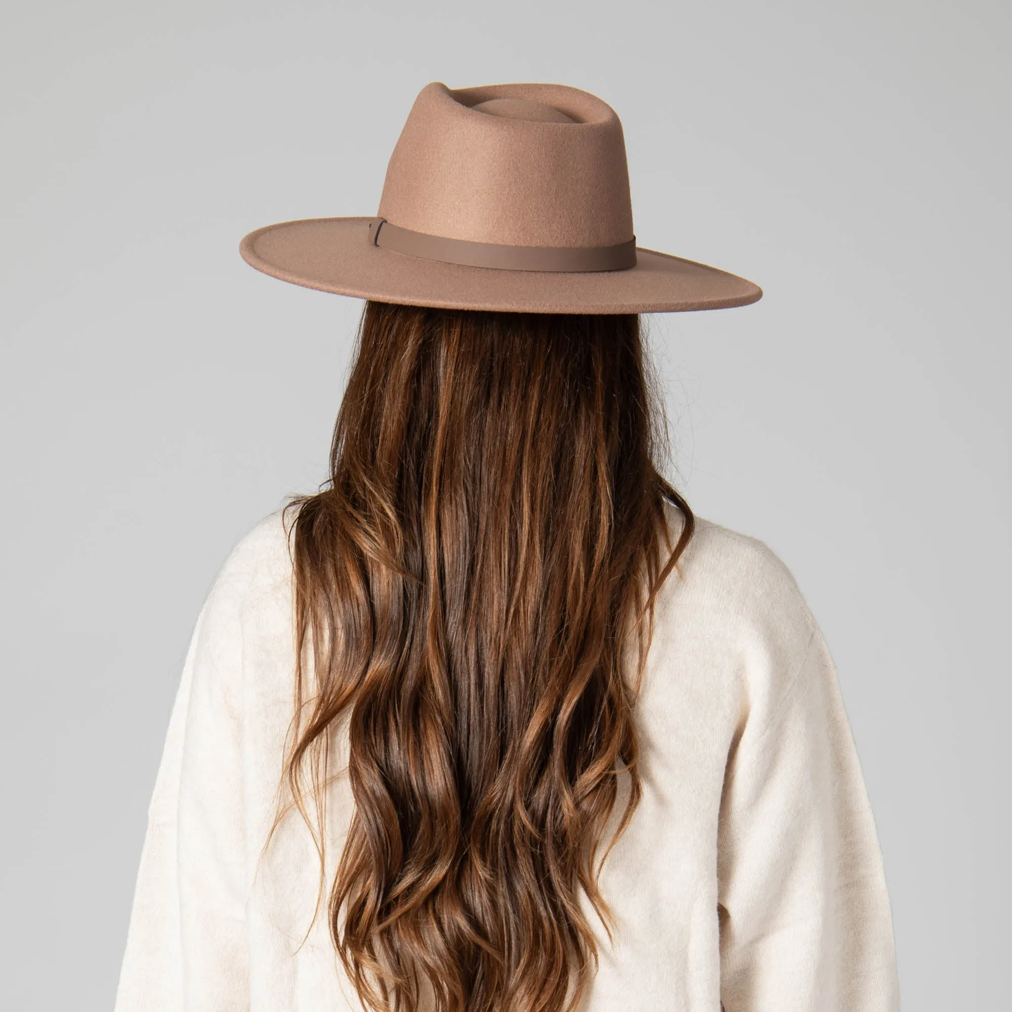 San Diego Hat Company Womens Fedoras Faux Felt Fedora with Half Braided Faux Leather Band