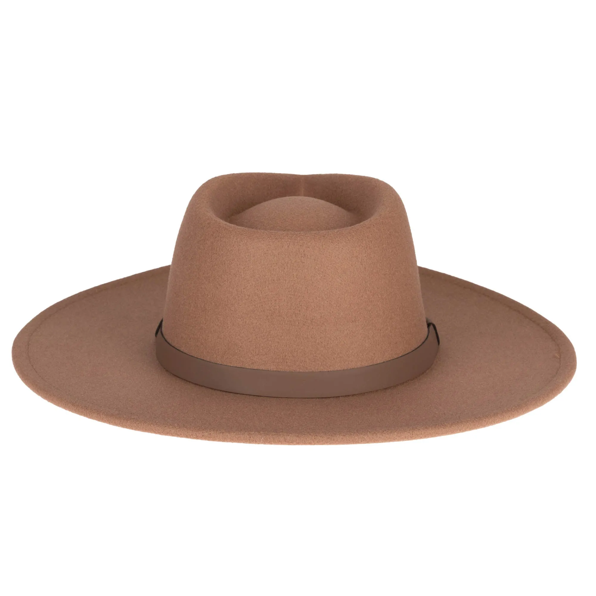 San Diego Hat Company Womens Fedoras Faux Felt Fedora with Half Braided Faux Leather Band