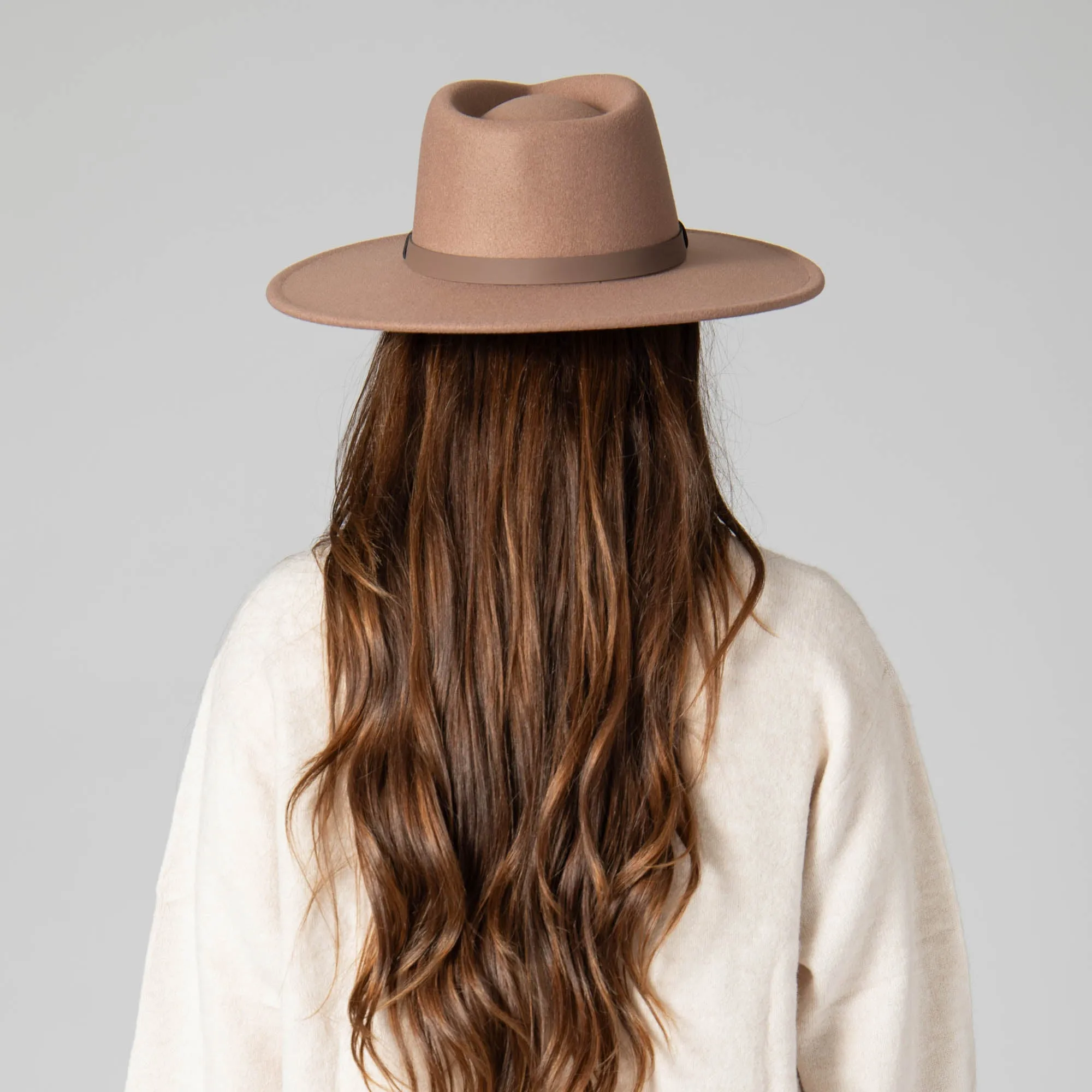 San Diego Hat Company Womens Fedoras Faux Felt Fedora with Half Braided Faux Leather Band