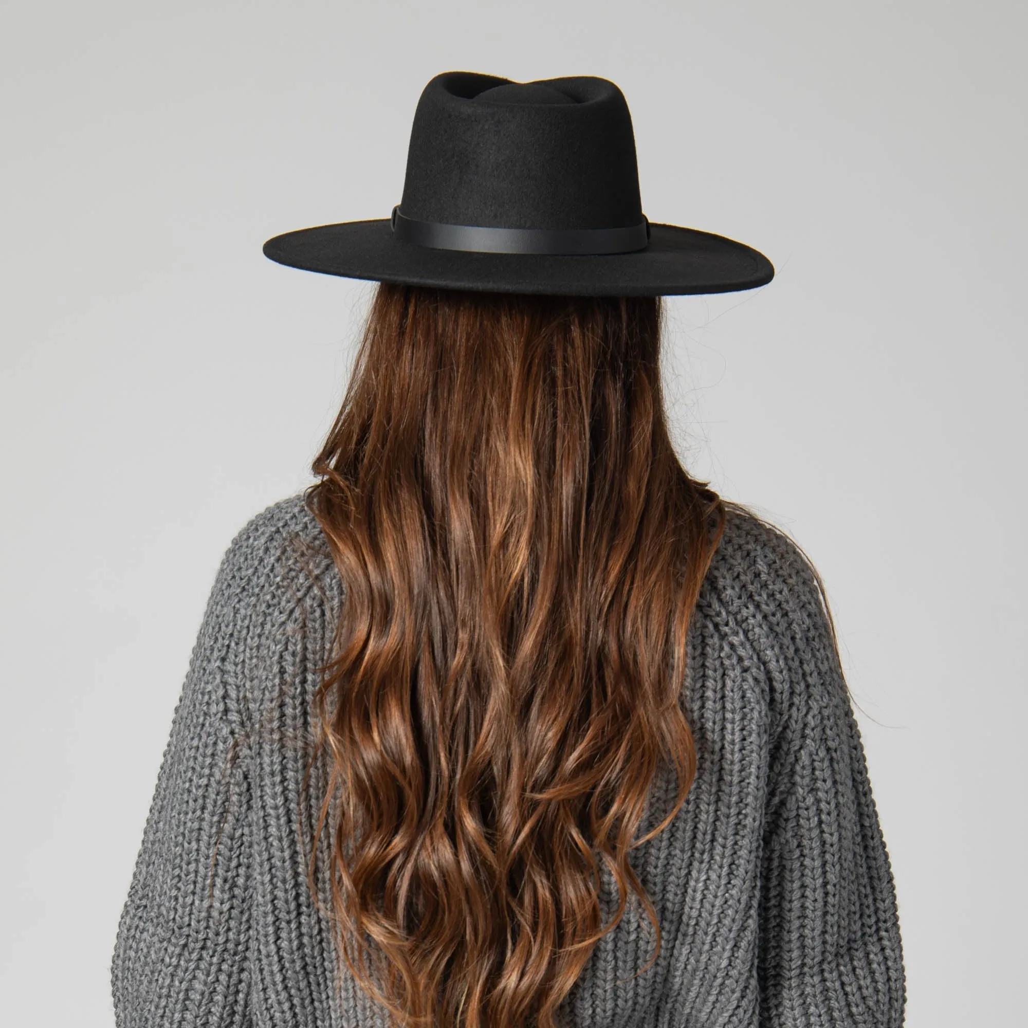 San Diego Hat Company Womens Fedoras Faux Felt Fedora with Half Braided Faux Leather Band