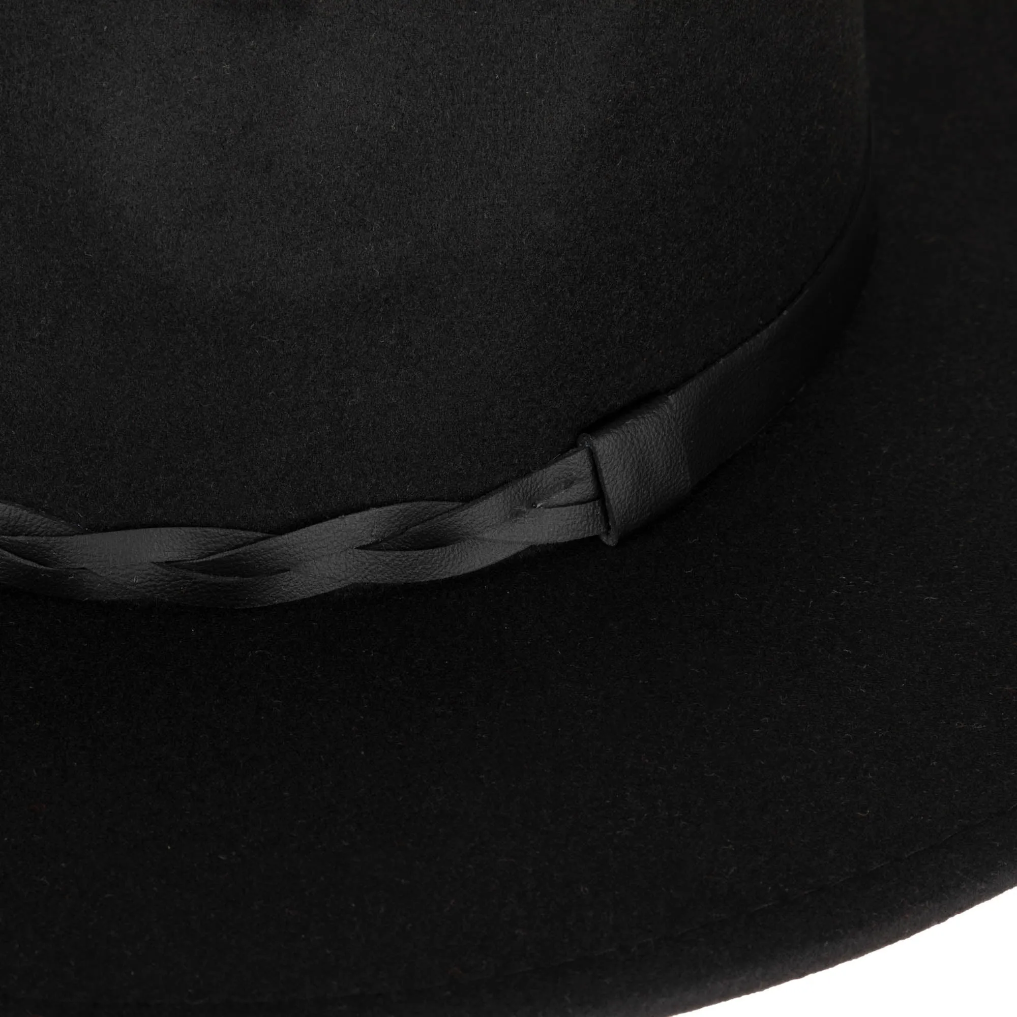 San Diego Hat Company Womens Fedoras Faux Felt Fedora with Half Braided Faux Leather Band