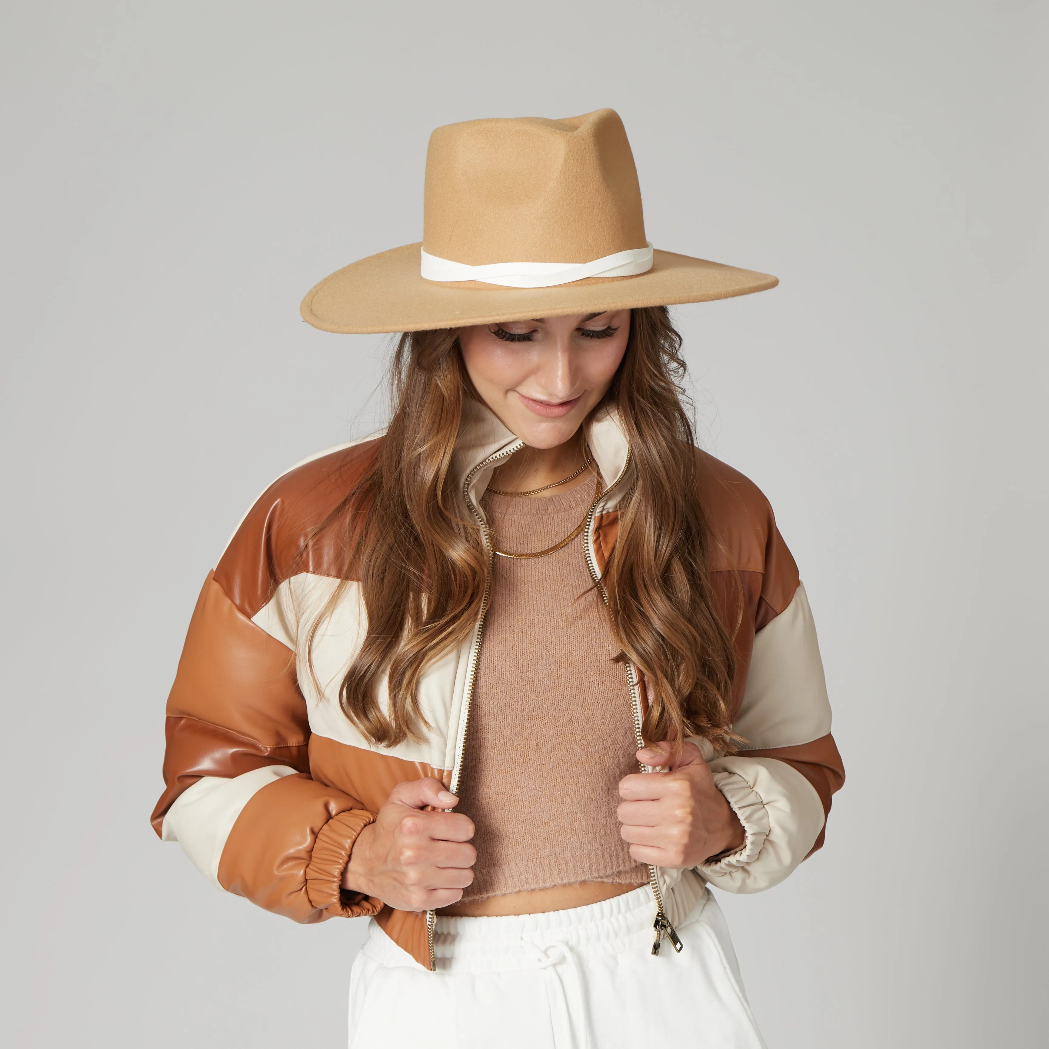 San Diego Hat Company Womens Fedoras Faux Felt Wide Brim Fedora