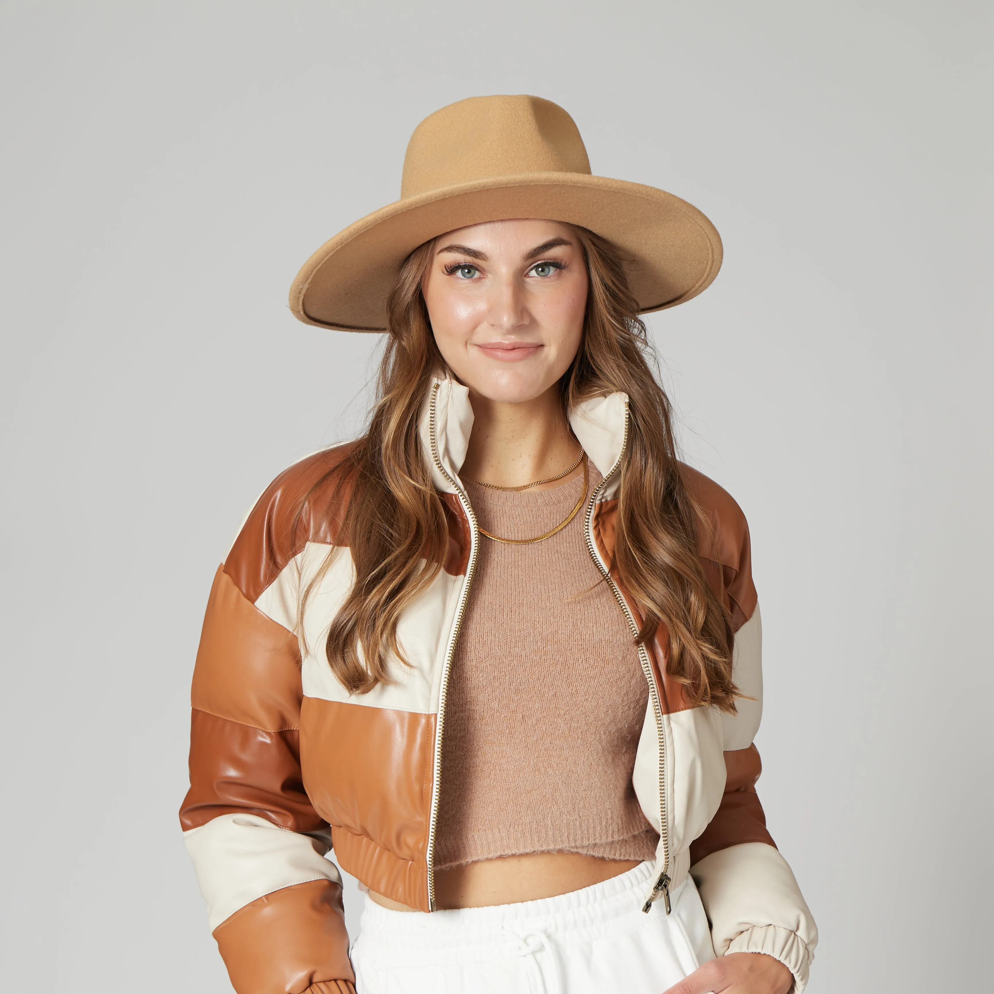 San Diego Hat Company Womens Fedoras Faux Felt Wide Brim Fedora