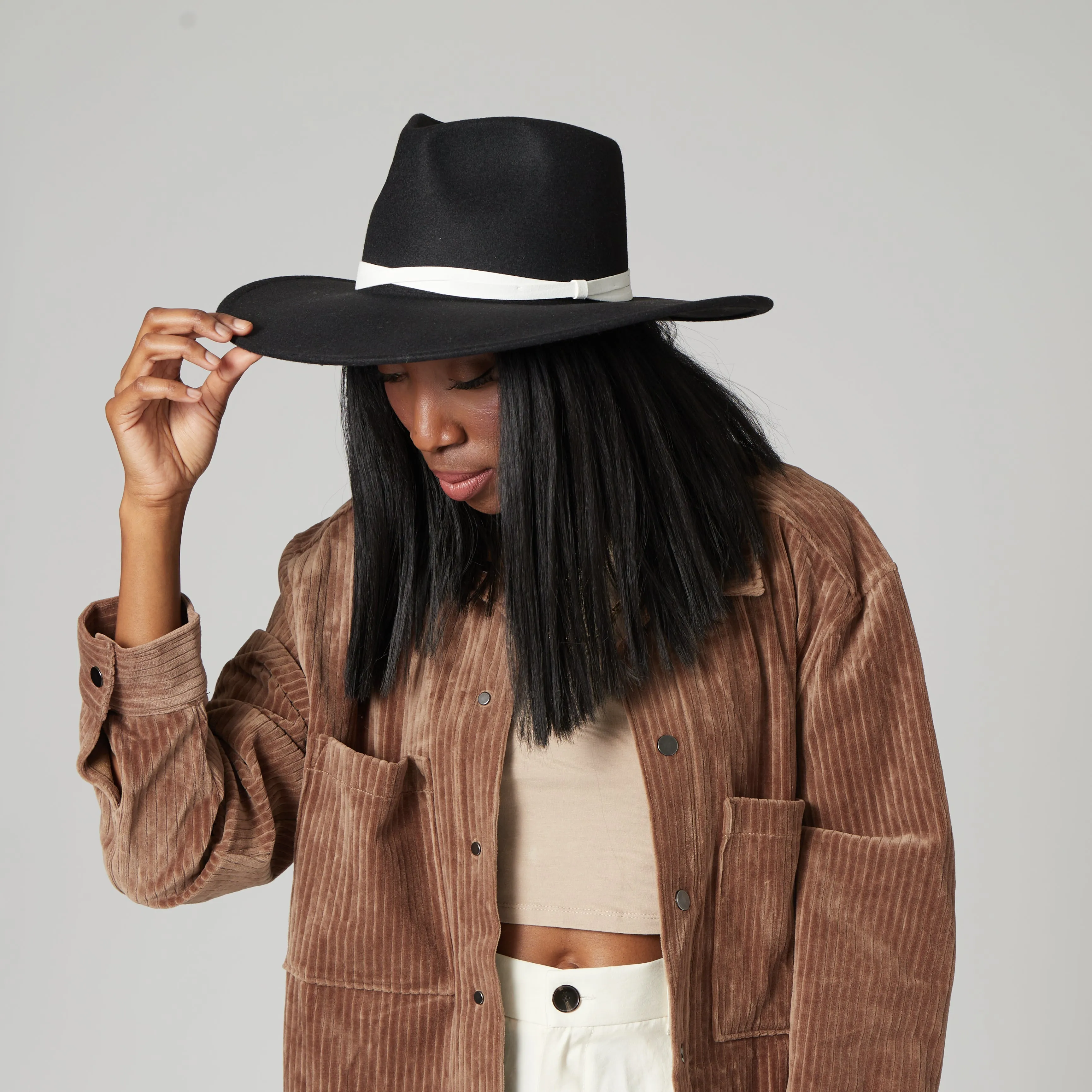 San Diego Hat Company Womens Fedoras Faux Felt Wide Brim Fedora