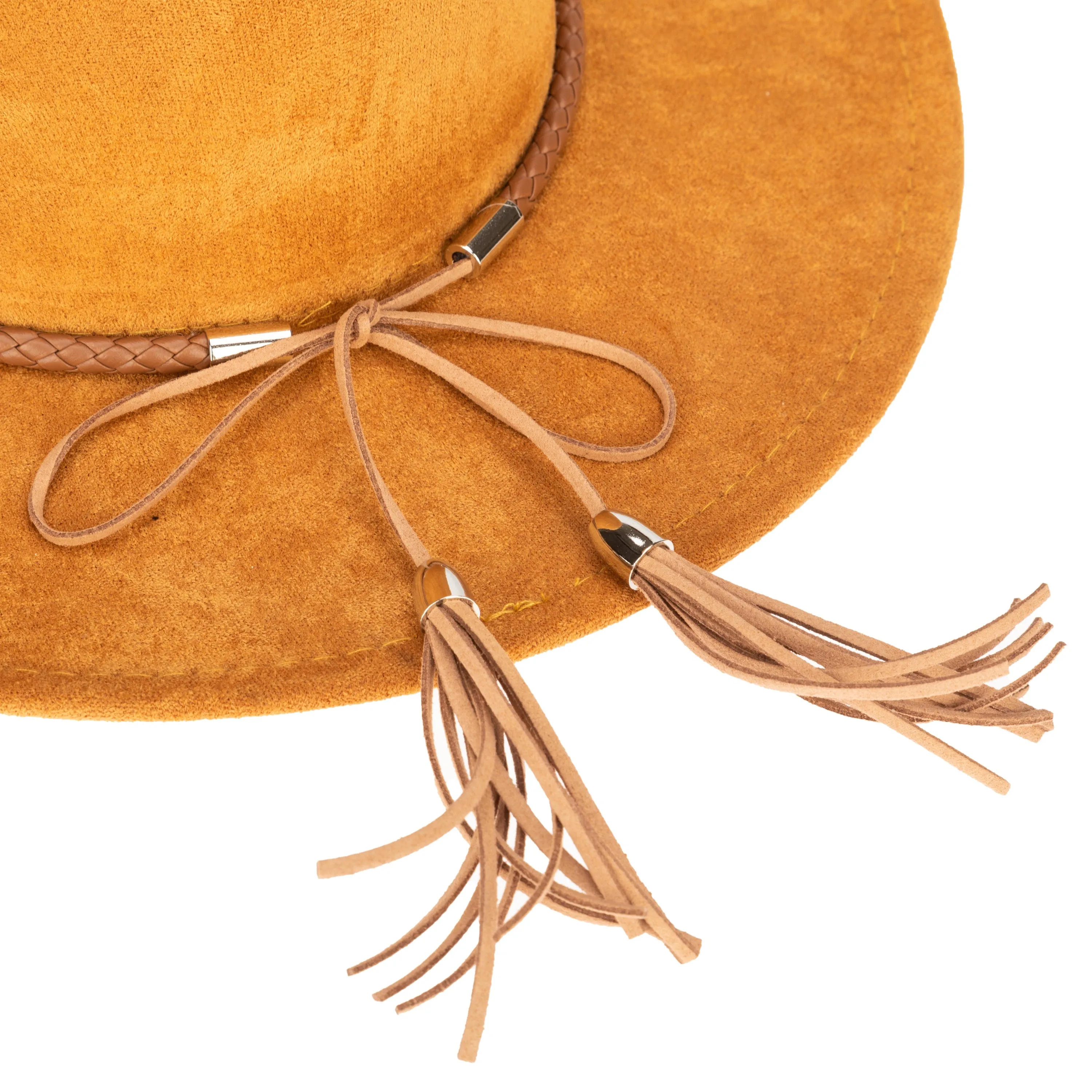 San Diego Hat Company Womens Fedoras Faux Suede Fedora With Tassel Back Bow