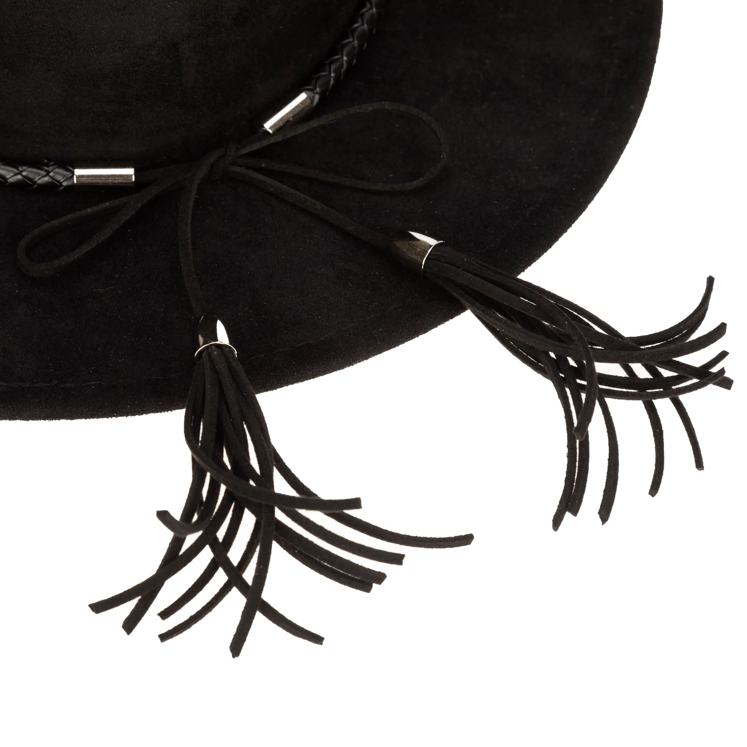 San Diego Hat Company Womens Fedoras Faux Suede Fedora With Tassel Back Bow