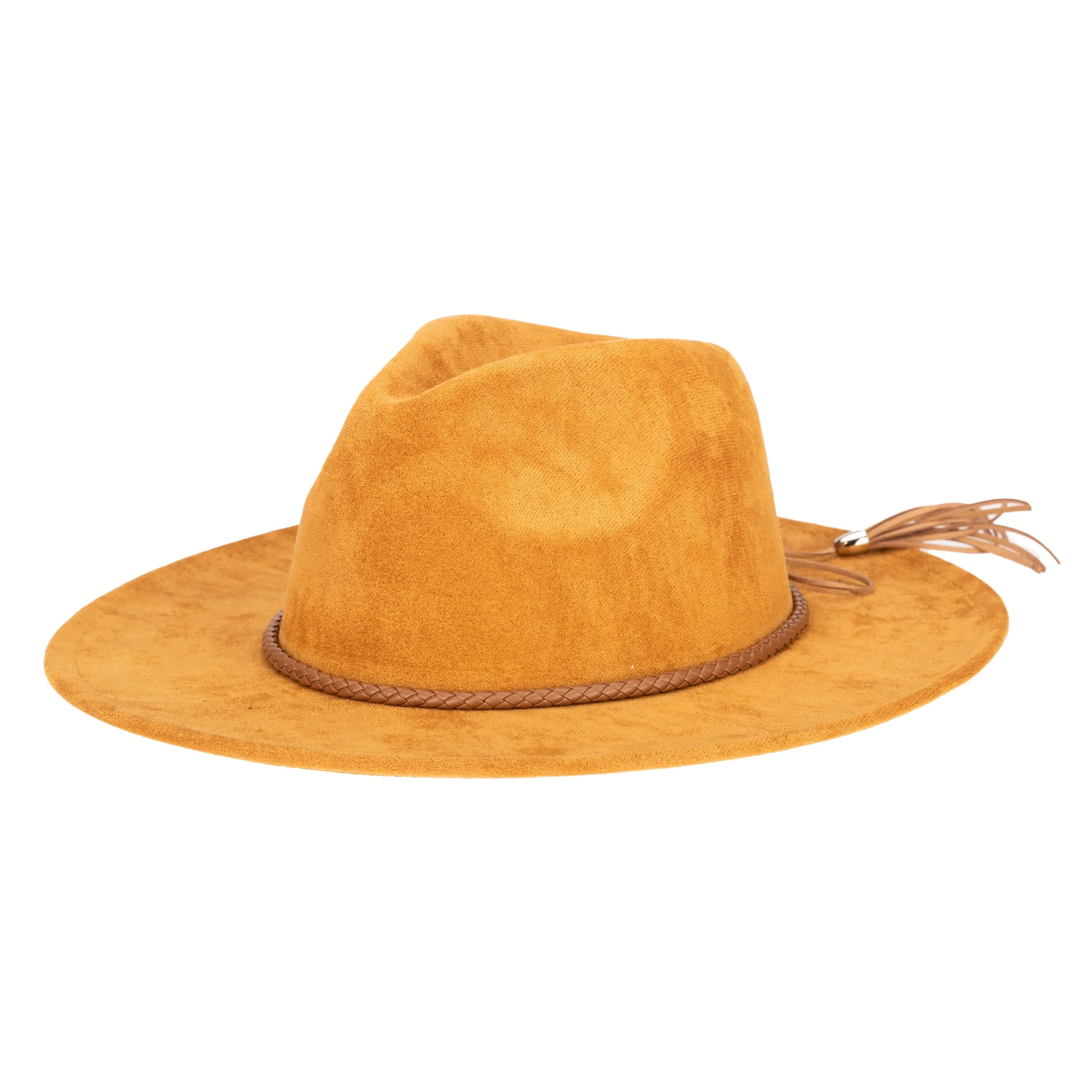 San Diego Hat Company Womens Fedoras Faux Suede Fedora With Tassel Back Bow