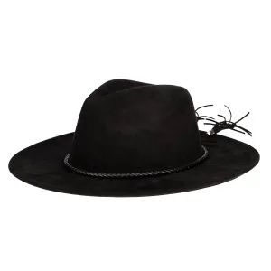 San Diego Hat Company Womens Fedoras Faux Suede Fedora With Tassel Back Bow