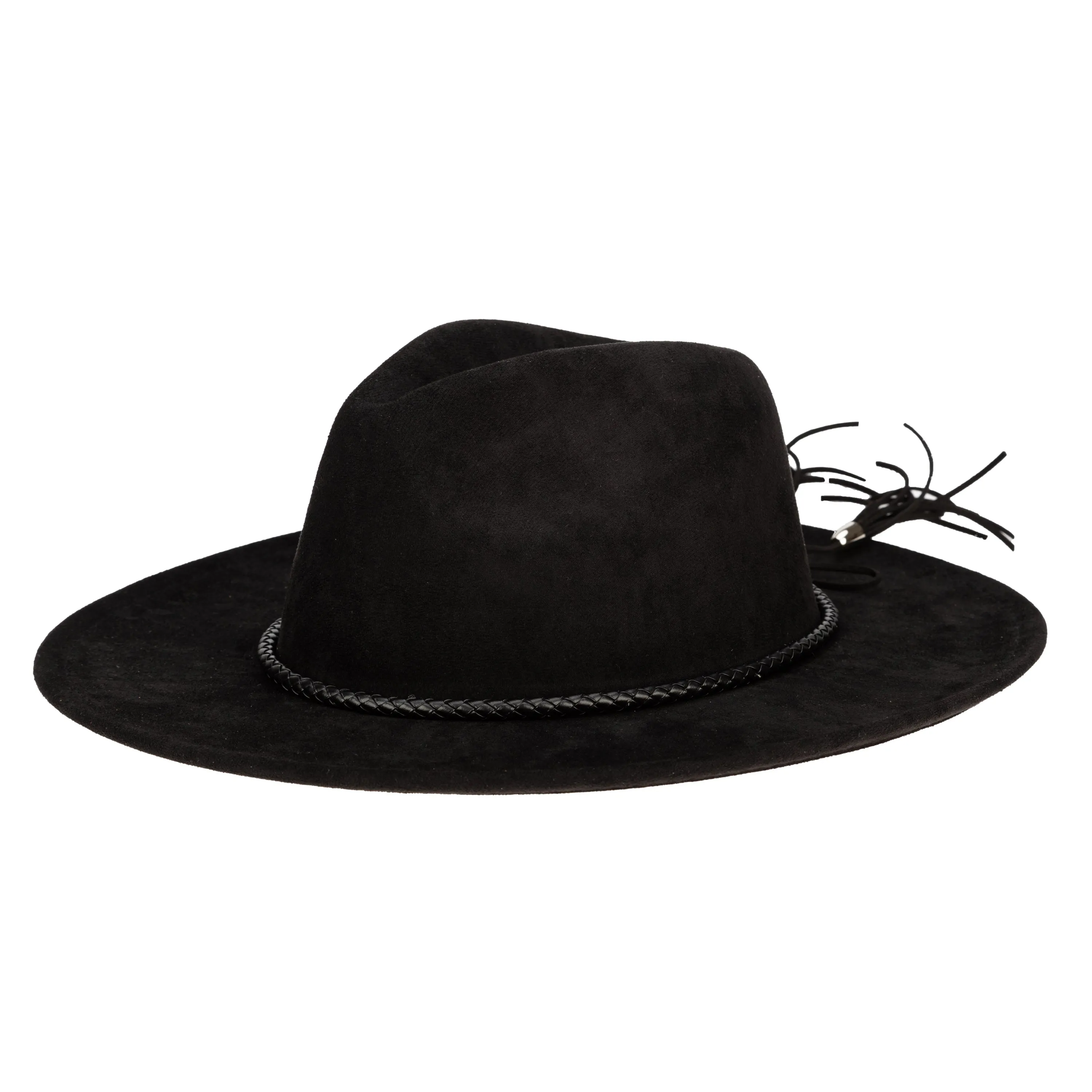San Diego Hat Company Womens Fedoras Faux Suede Fedora With Tassel Back Bow