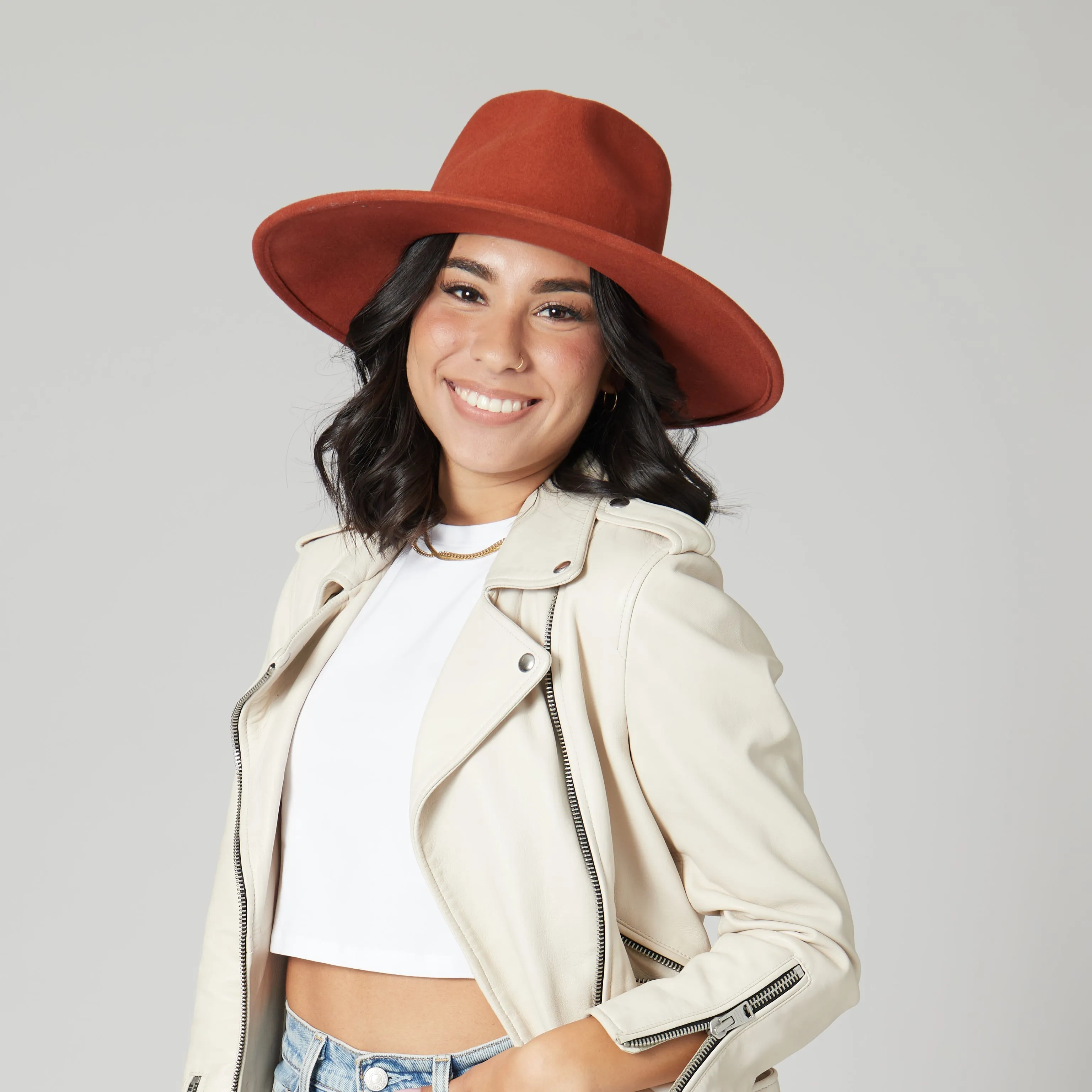 San Diego Hat Company Womens Fedoras Flameworthy - Women's Felt Fedora W/ Belted Sliced Band