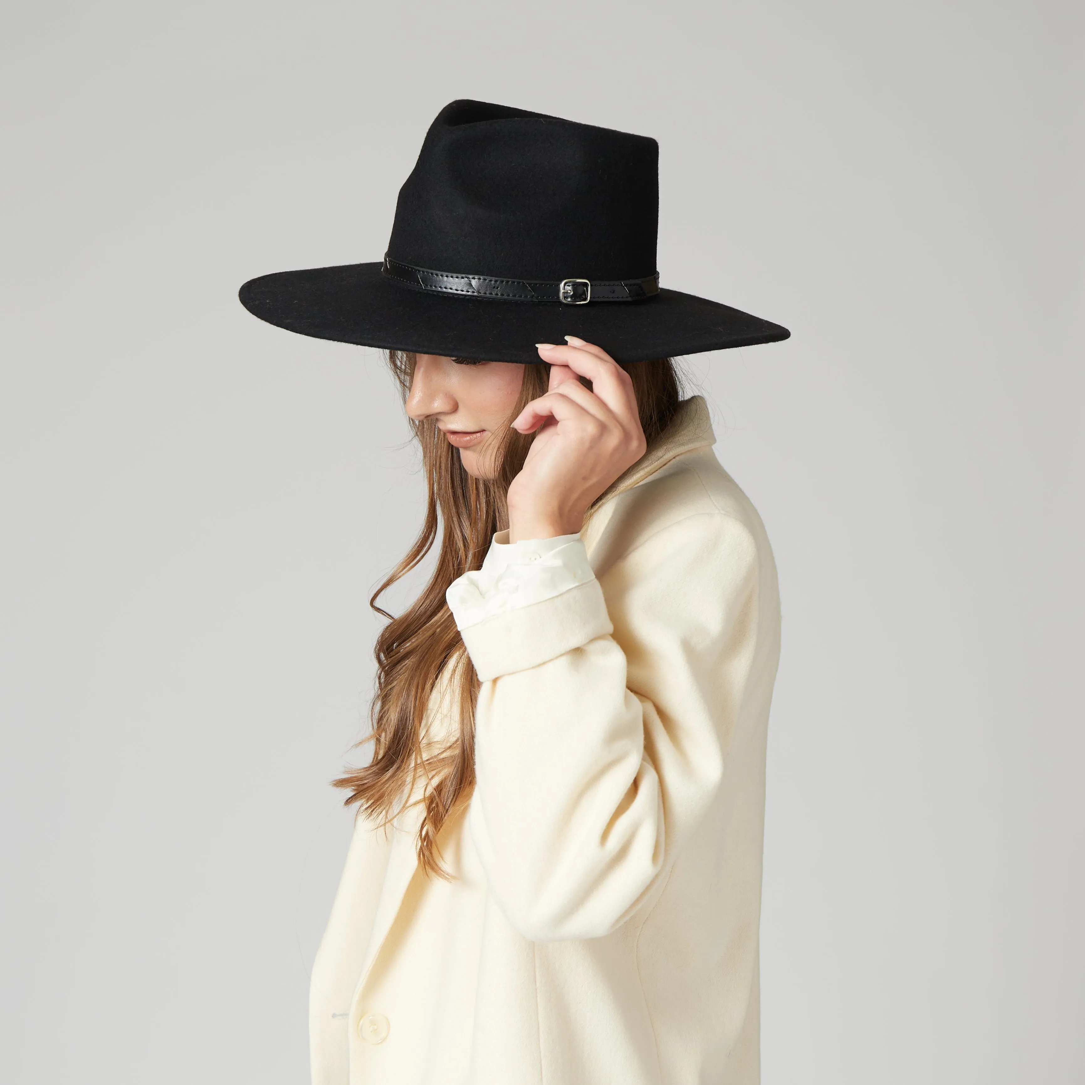 San Diego Hat Company Womens Fedoras Flameworthy - Women's Felt Fedora W/ Belted Sliced Band