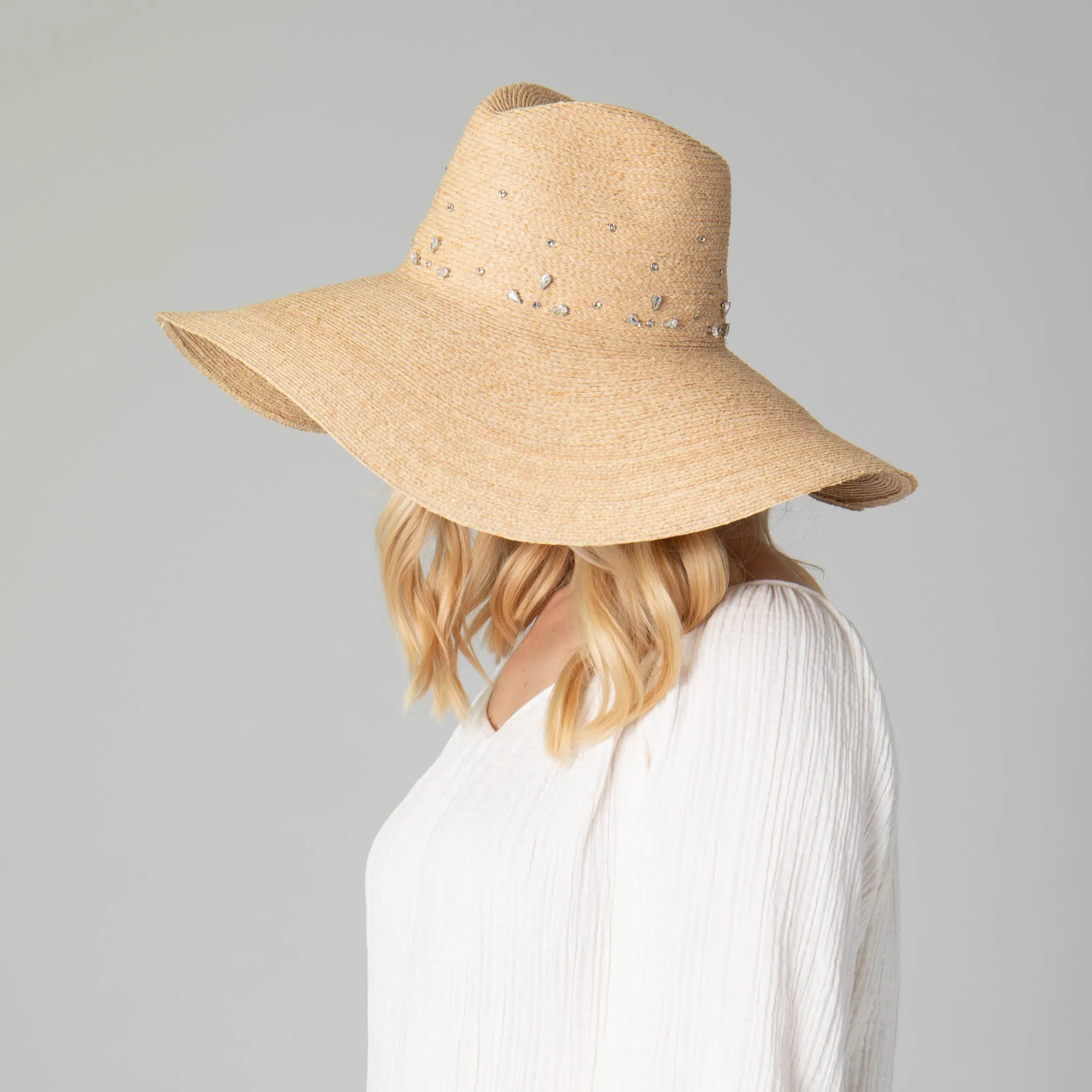 San Diego Hat Company Womens Fedoras Glitz Wide Brim Fedora Sun Hat