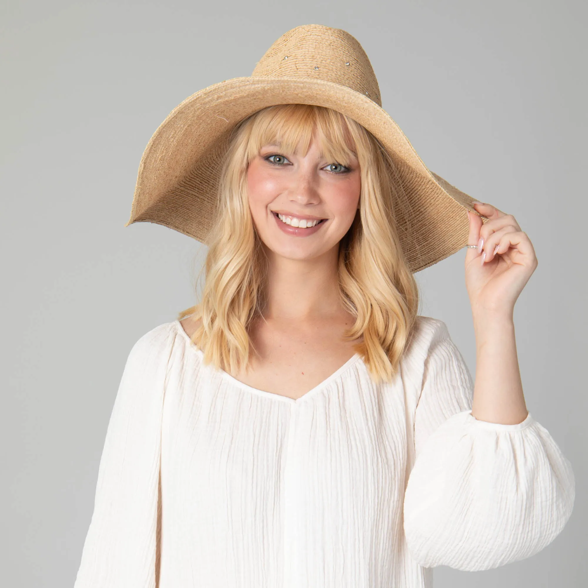 San Diego Hat Company Womens Fedoras Glitz Wide Brim Fedora Sun Hat