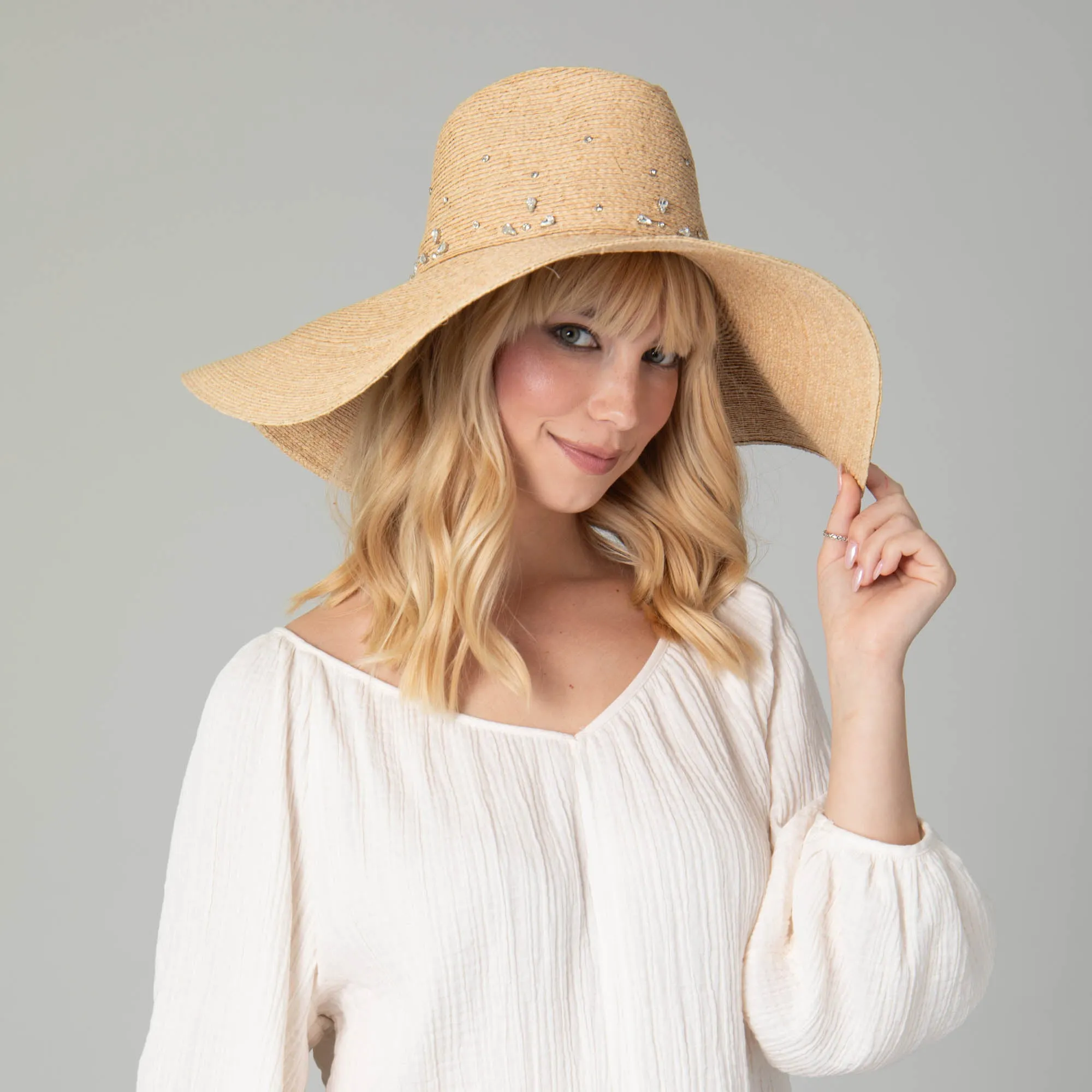 San Diego Hat Company Womens Fedoras Glitz Wide Brim Fedora Sun Hat