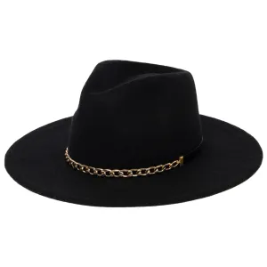 San Diego Hat Company Womens Fedoras Jolene - Wool Blend Fedora with Gold Chain Trim
