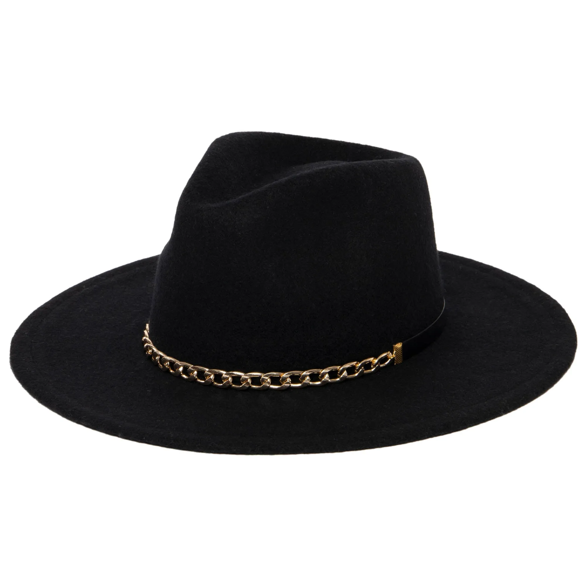 San Diego Hat Company Womens Fedoras Jolene - Wool Blend Fedora with Gold Chain Trim