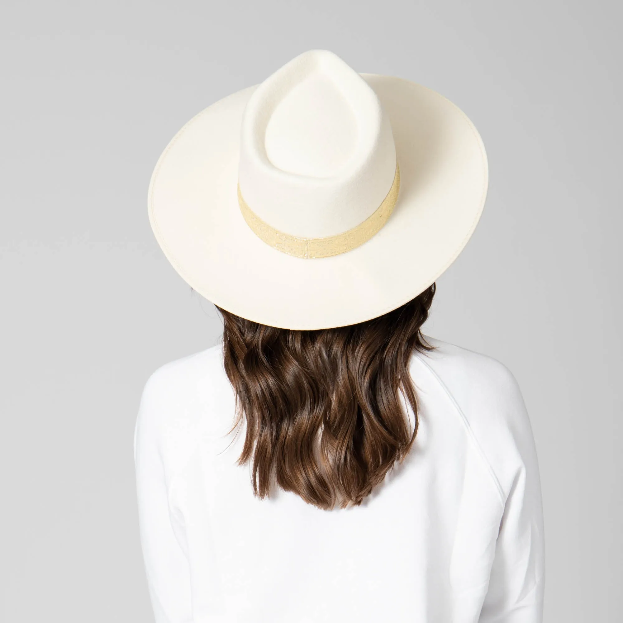San Diego Hat Company Womens Fedoras Love At First Sight- Women's Wool Felt Fedora Gold Jacquard Band