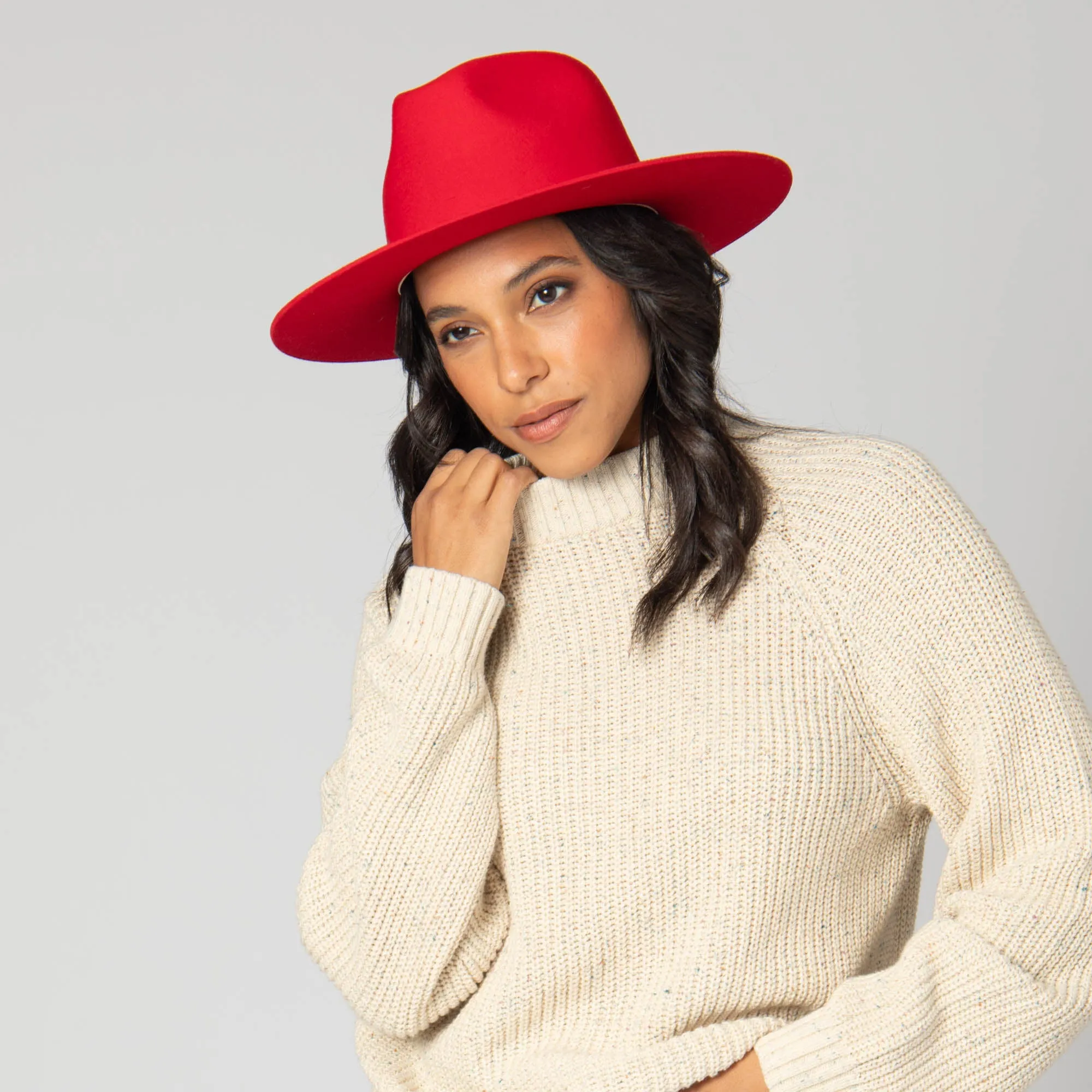 San Diego Hat Company Womens Fedoras Lucy - Wool Felt Fedora with Tonal Grossgrain Band