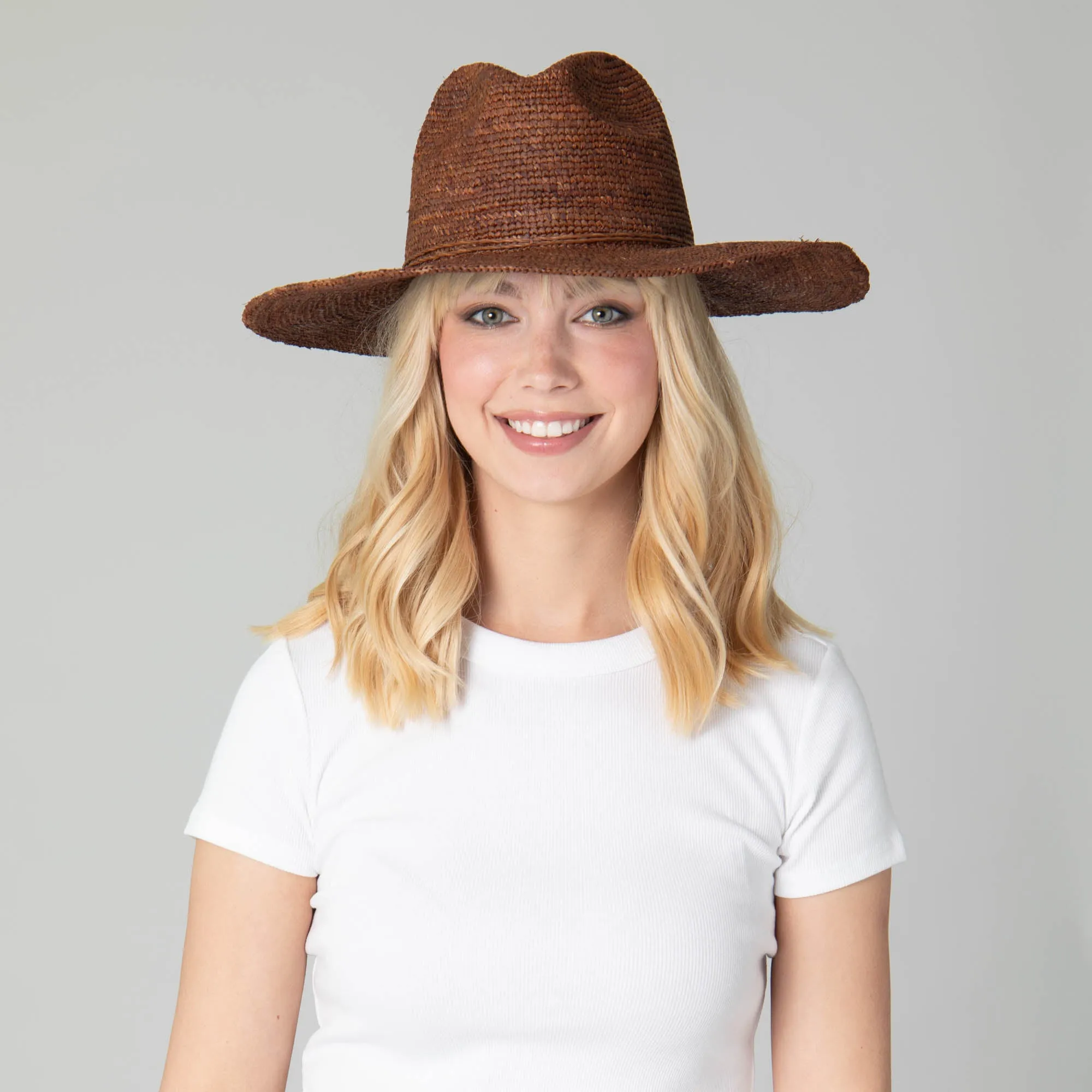 San Diego Hat Company Womens Fedoras Marina Women's Crochet Raffia Fedora