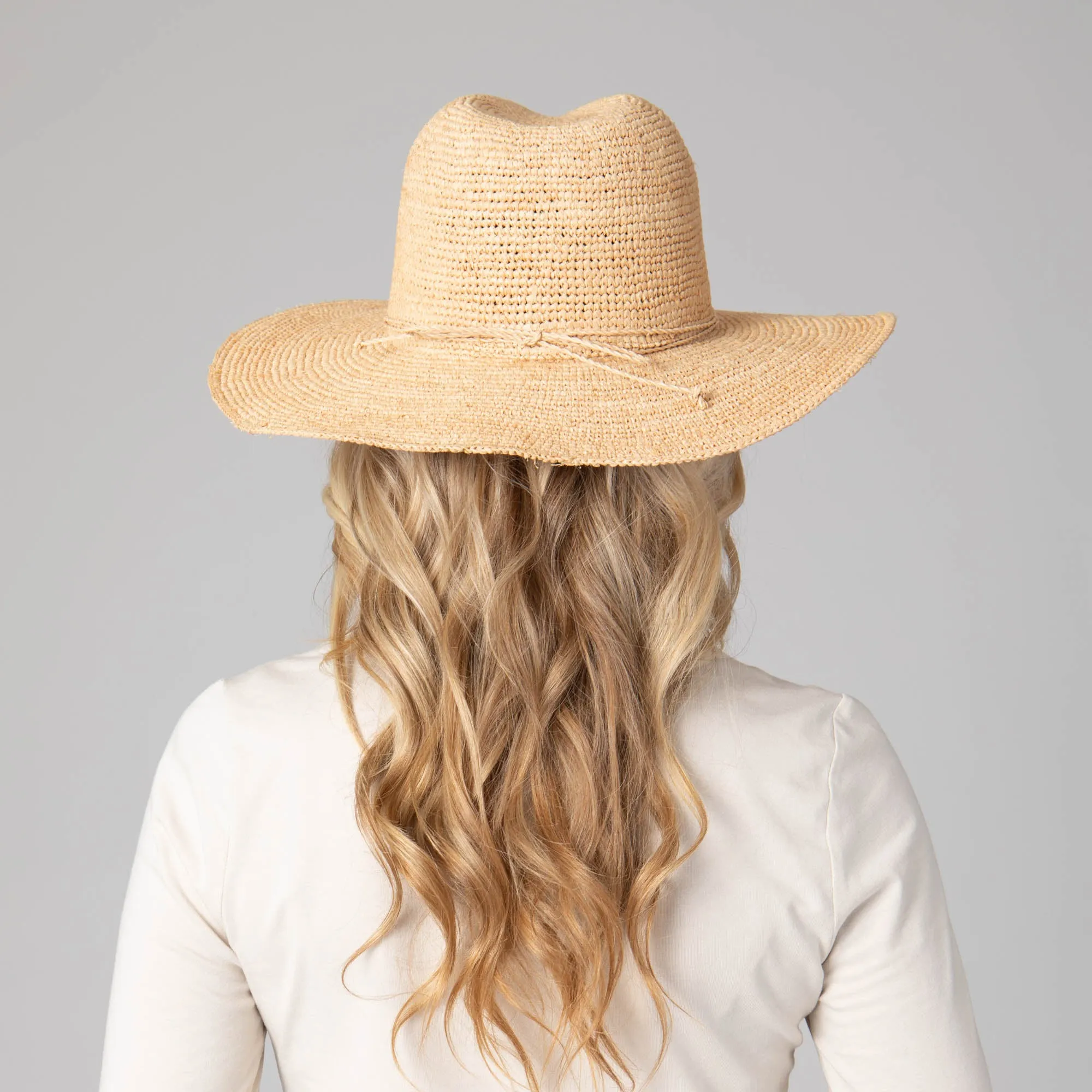 San Diego Hat Company Womens Fedoras Marina Women's Crochet Raffia Fedora