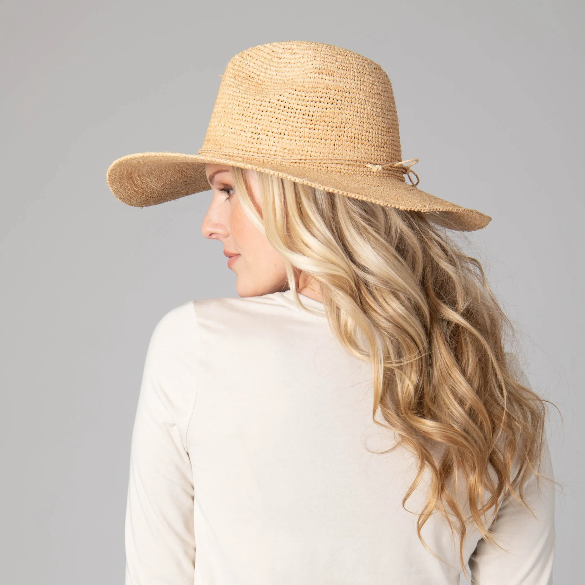 San Diego Hat Company Womens Fedoras Marina Women's Crochet Raffia Fedora