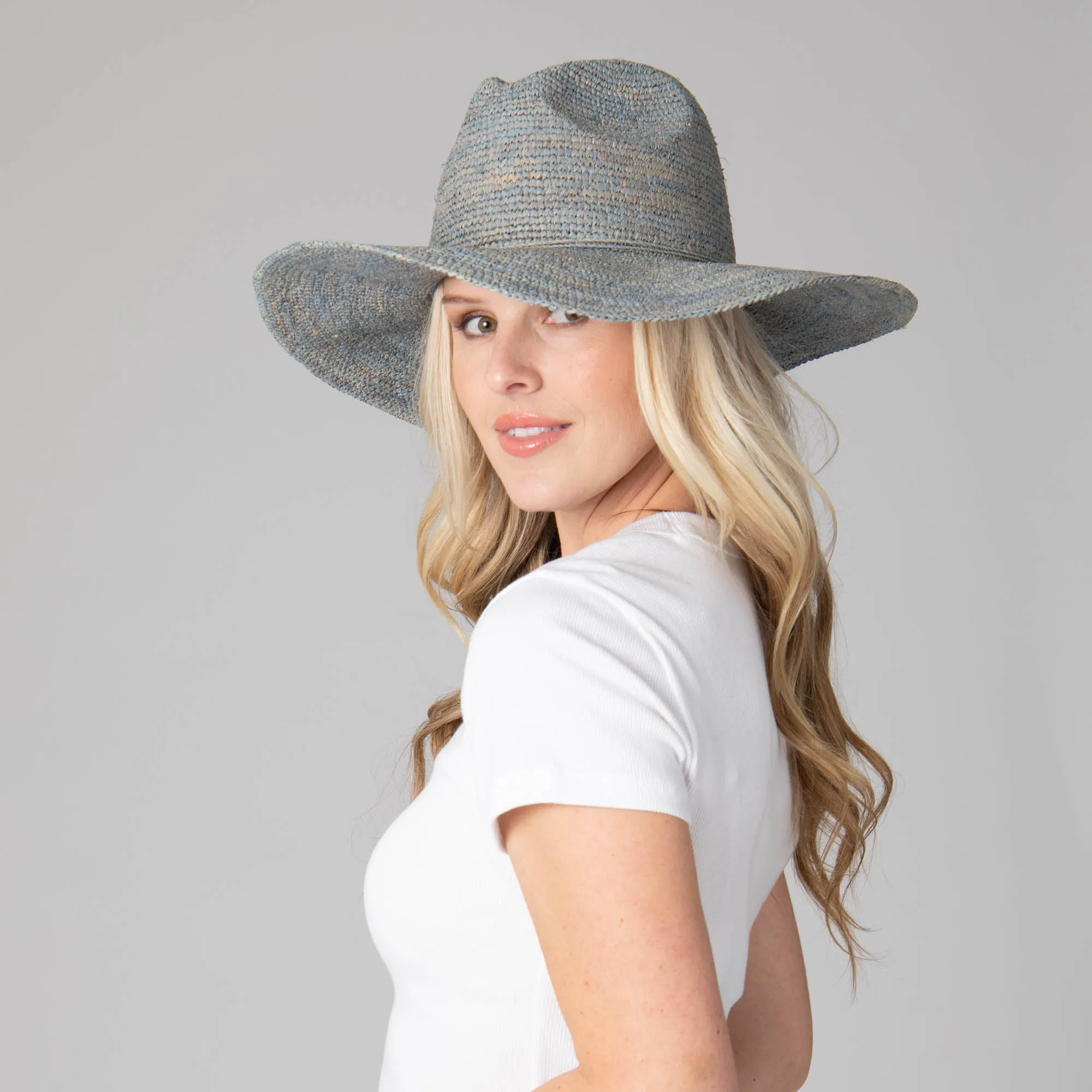 San Diego Hat Company Womens Fedoras Marina Women's Crochet Raffia Fedora