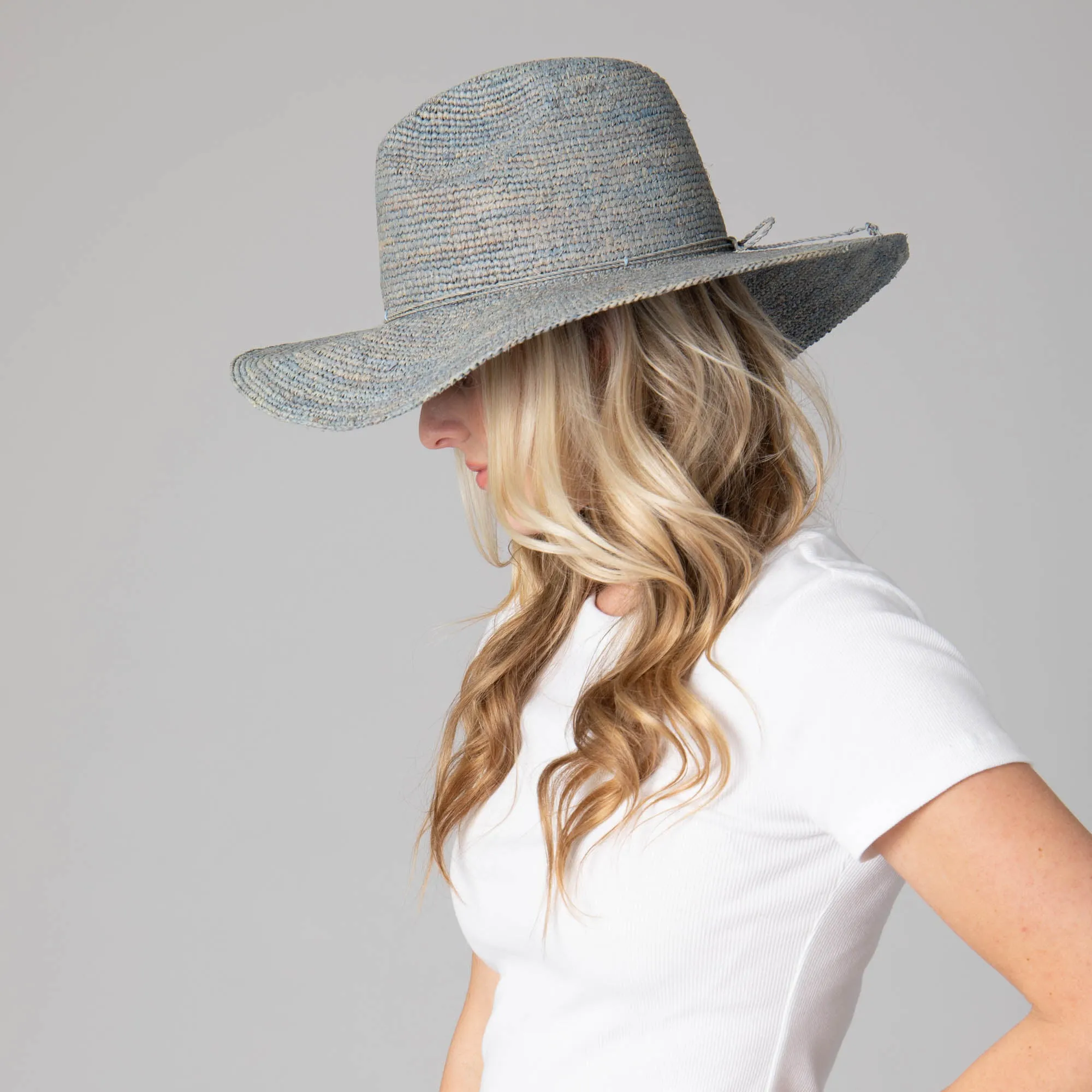 San Diego Hat Company Womens Fedoras Marina Women's Crochet Raffia Fedora
