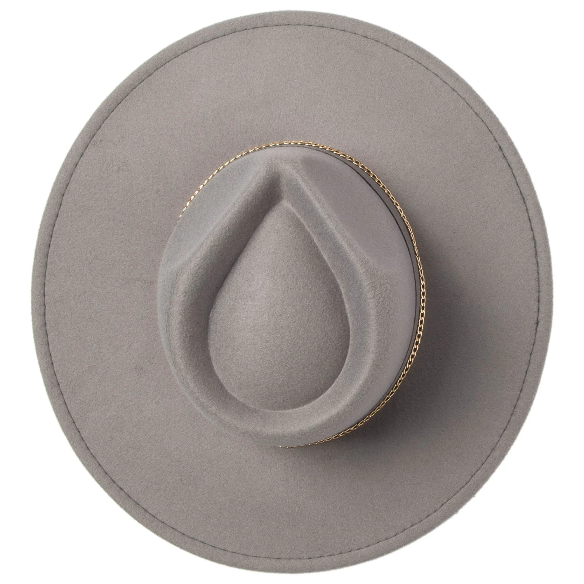San Diego Hat Company Womens Fedoras Mia - Faux Felt Fedora with Pinch Crown and Gold Trim Band