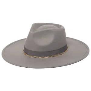 San Diego Hat Company Womens Fedoras Mia - Faux Felt Fedora with Pinch Crown and Gold Trim Band