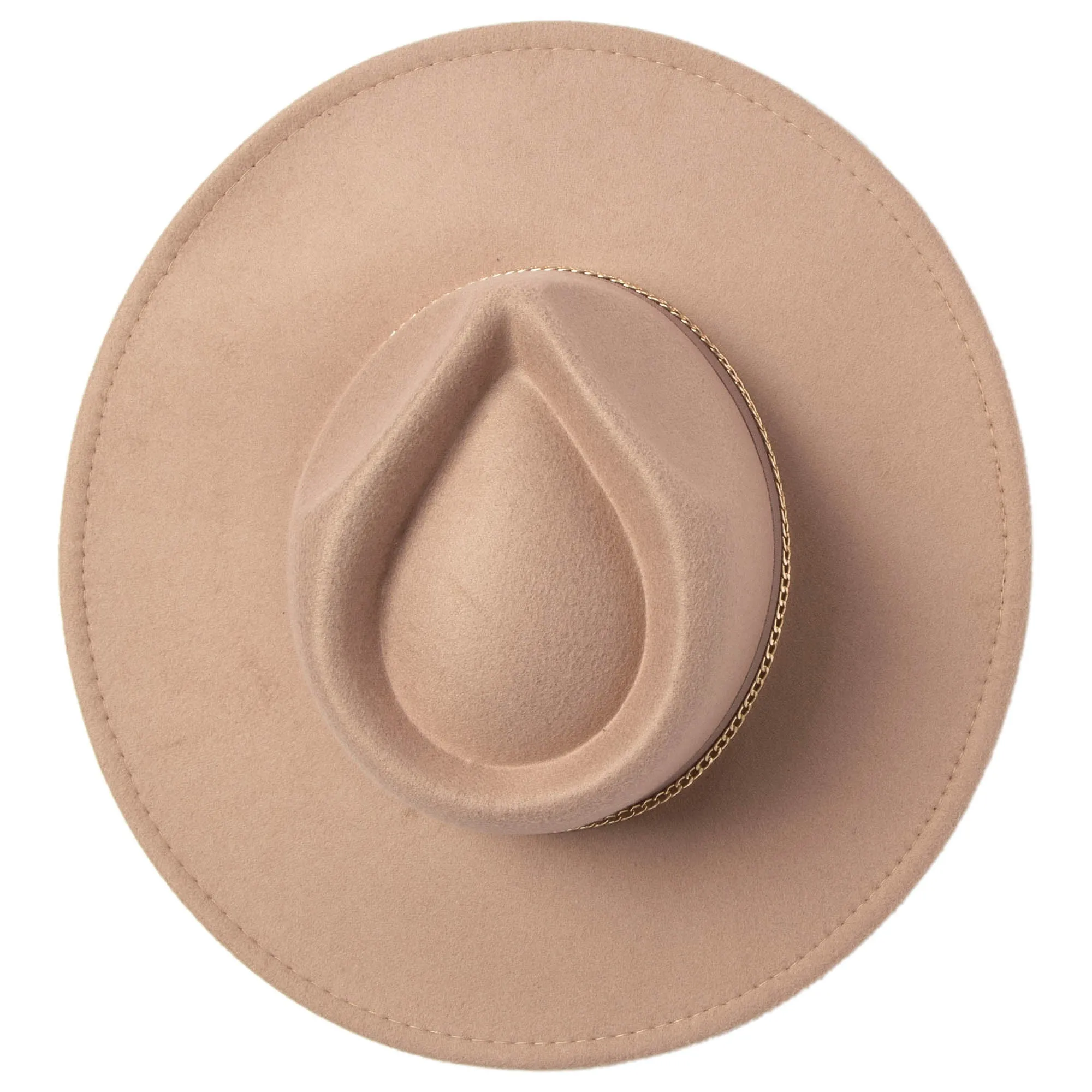 San Diego Hat Company Womens Fedoras Mia - Faux Felt Fedora with Pinch Crown and Gold Trim Band