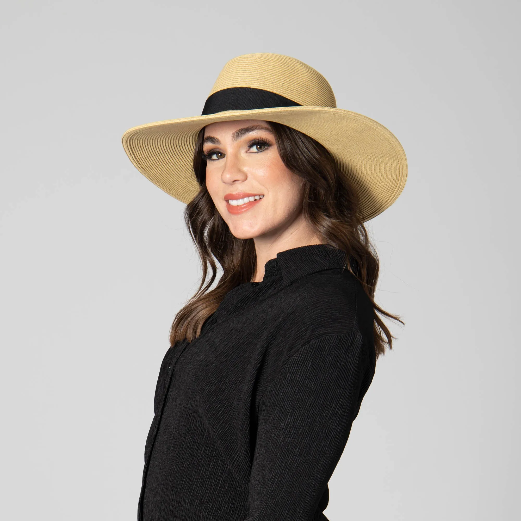 San Diego Hat Company Womens Fedoras Next Level Coverage - Fine Ultrabraid Wide Brim Fedora
